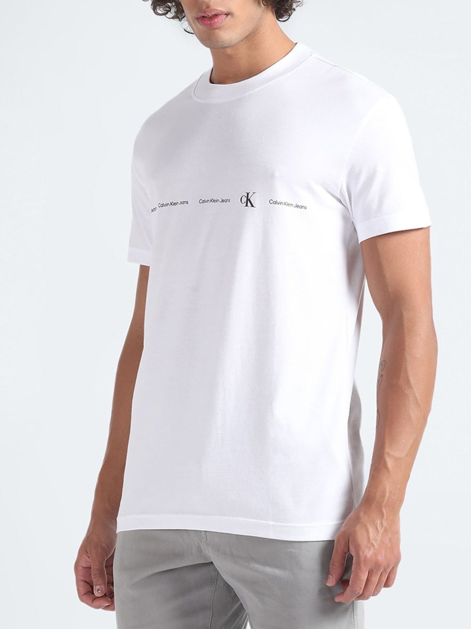 Calvin klein Jeans Bright White Logo Regular Fit T-Shirt