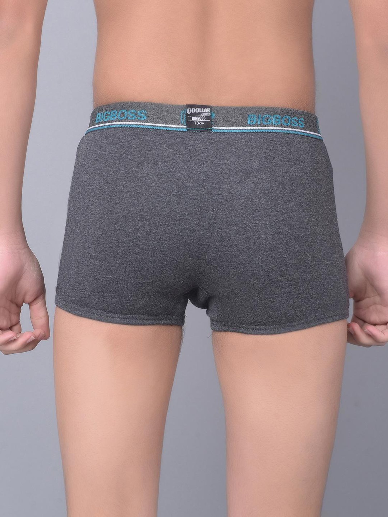 Frenchie Kids Pink & Grey Solid Briefs (Pack Of 2)