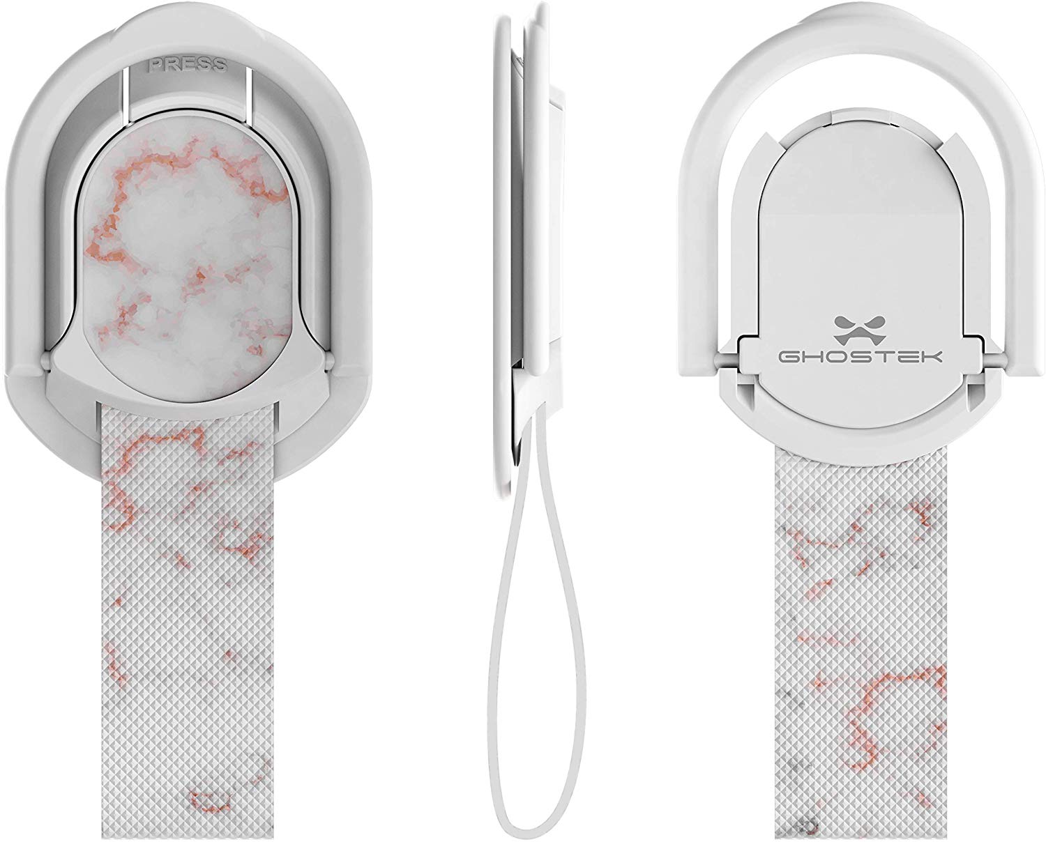 Ghostek Loop Phone Ring Holder Strap with Stand and Smartphone Car Holder Magnet Cute iPhone Grips for Women Perfect for Taking Selfies Removable for Wireless Charging Compatible - (Floral Fuchsia)