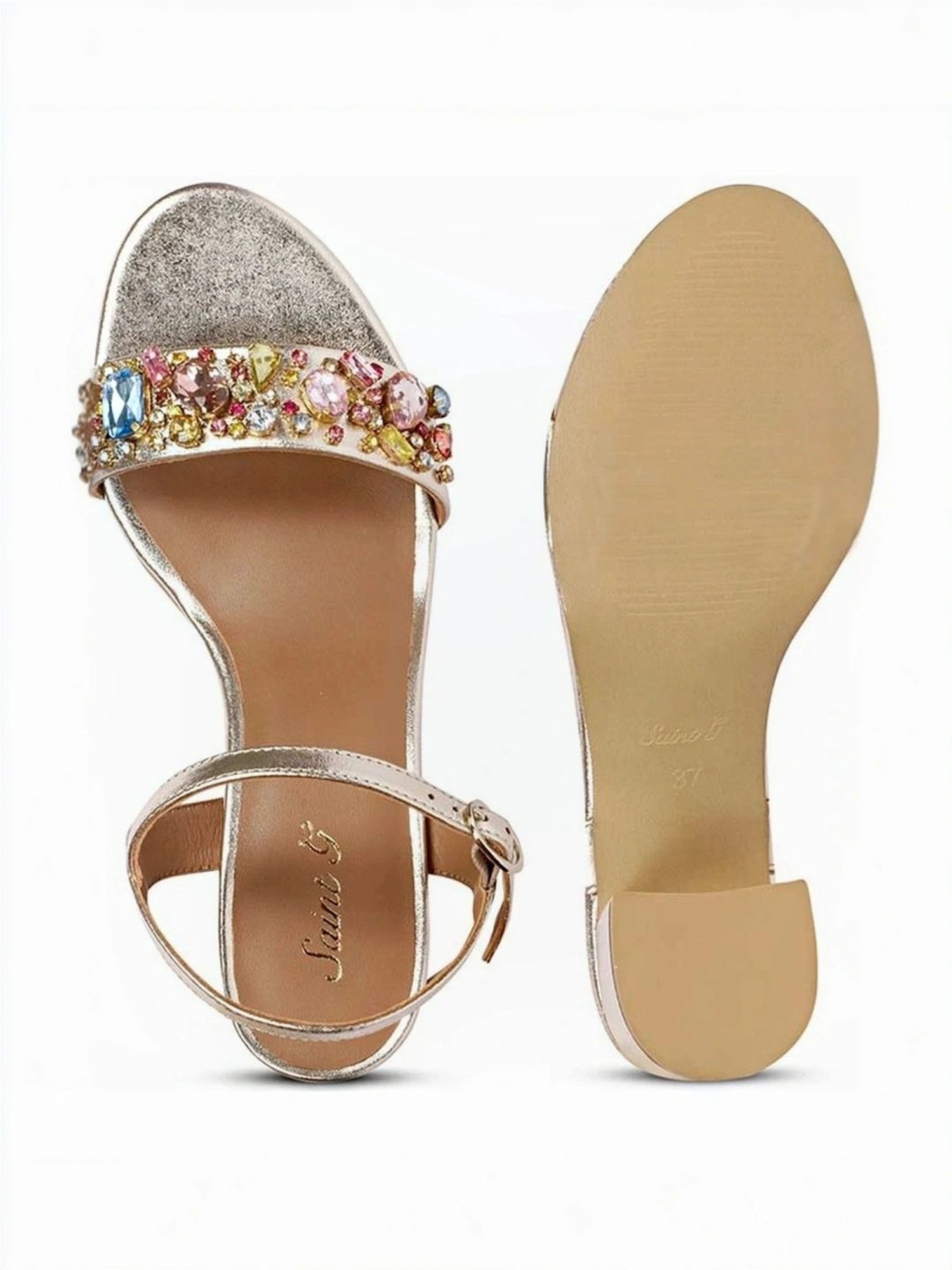 Saint G Women's Ella Platin Ankle Strap Sandals