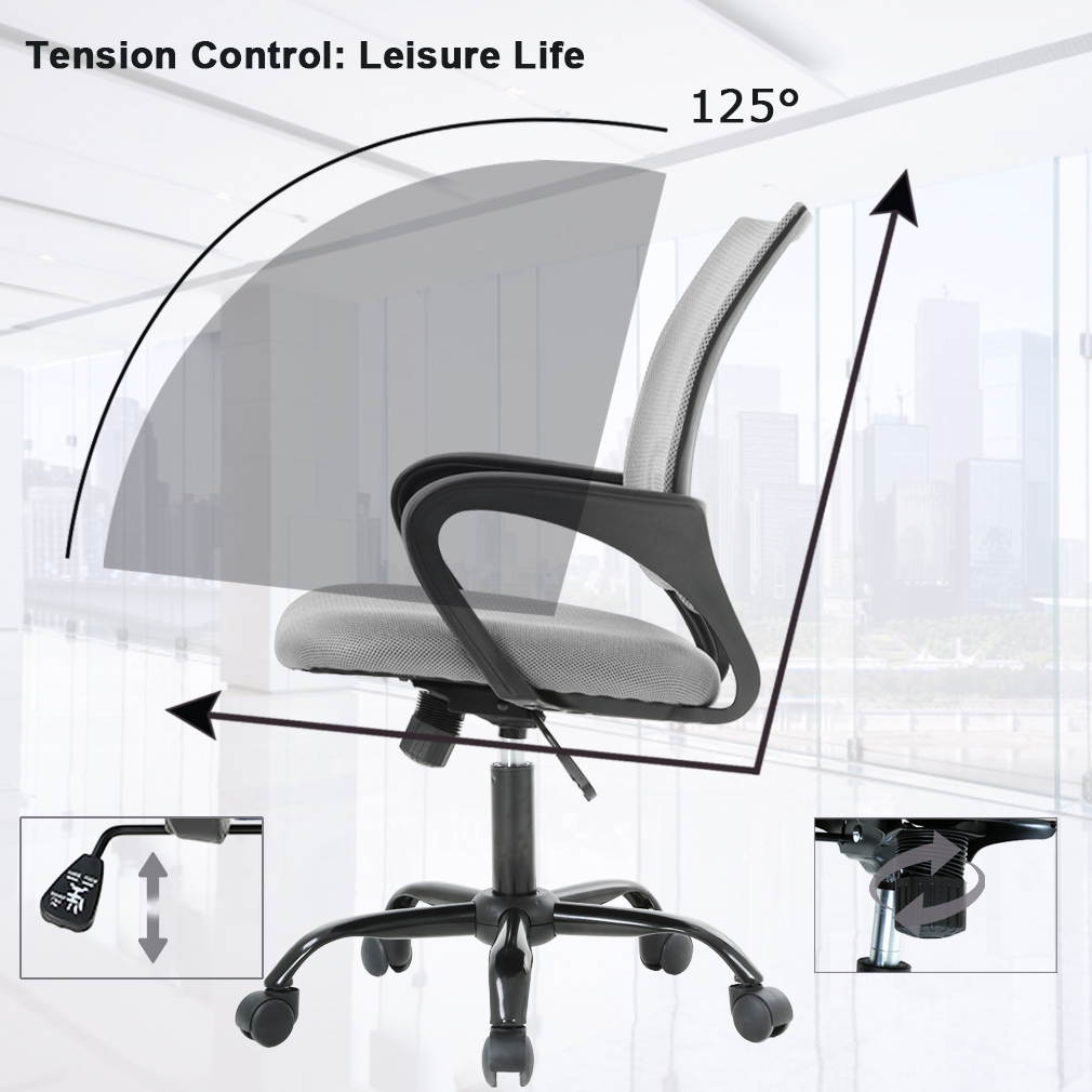 Office Chair Desk Chair Computer Chair Ergonomic Executive Swivel Rolling Chair Desk Task chair with Lumbar Support for women&men, Grey