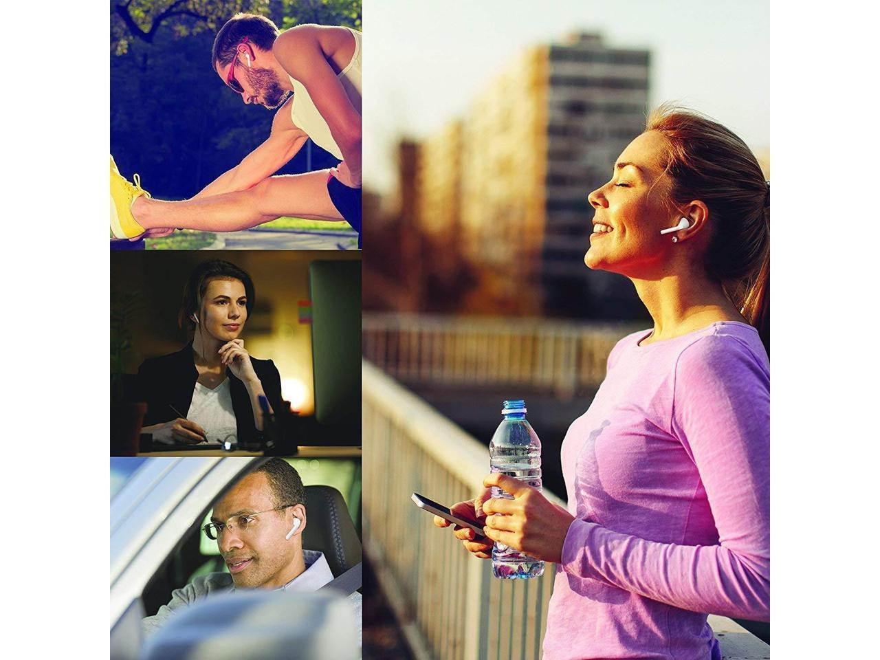 Wireless Earbuds Bluetooth Headphones Stereo Earphone Built-In Mic with Charging Case Cordless Sport Headsets for AirPods iPhone X 8 7 plus 6 6s plus Android Samsung Galaxy