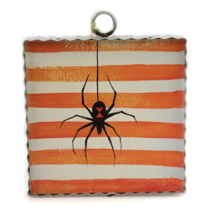 Halloween 6.0" Gallary Black Widow Art Spooky Creepy  -  Wall Sign Panels