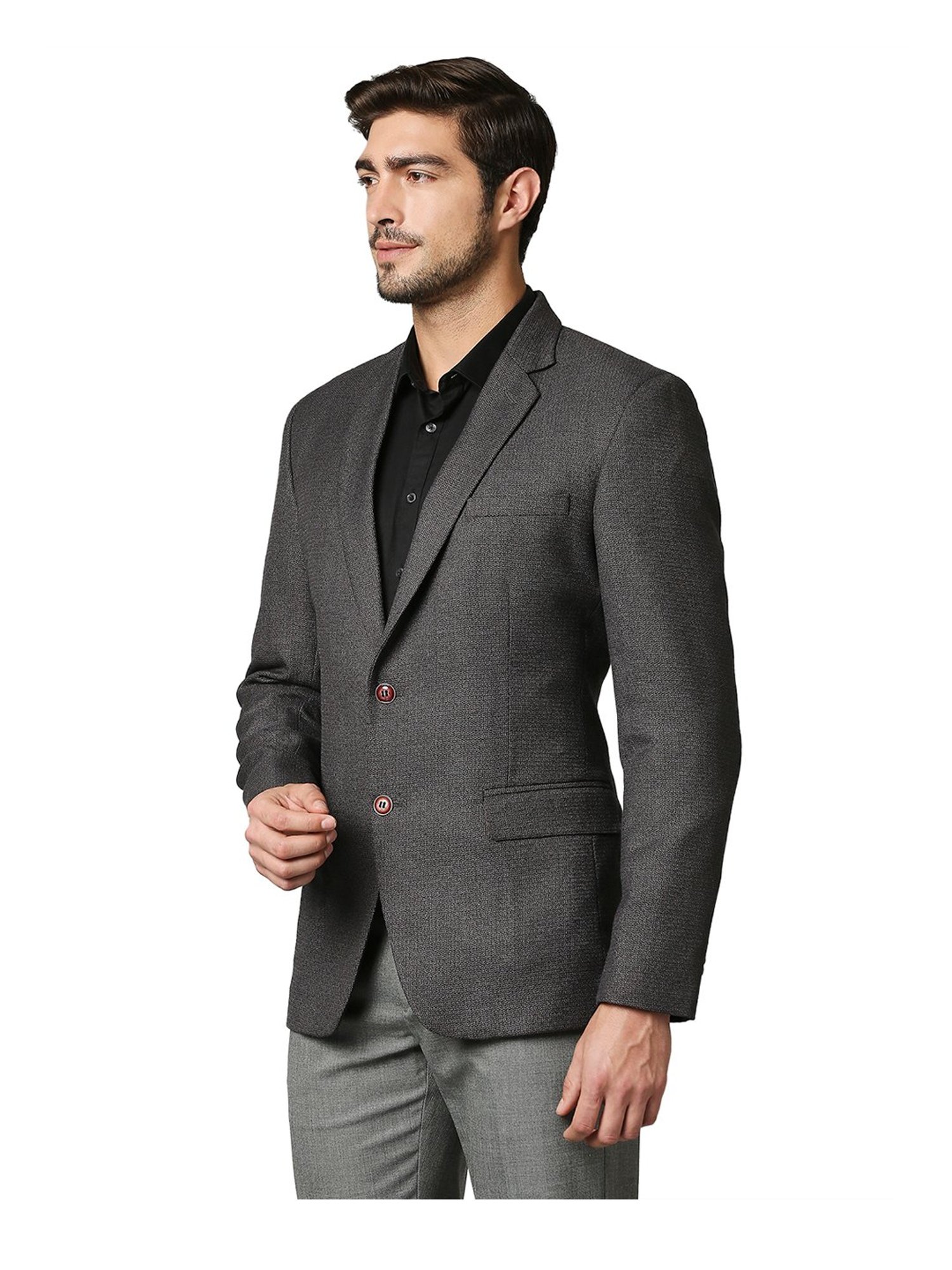Raymond Dark Grey Textured Blazer