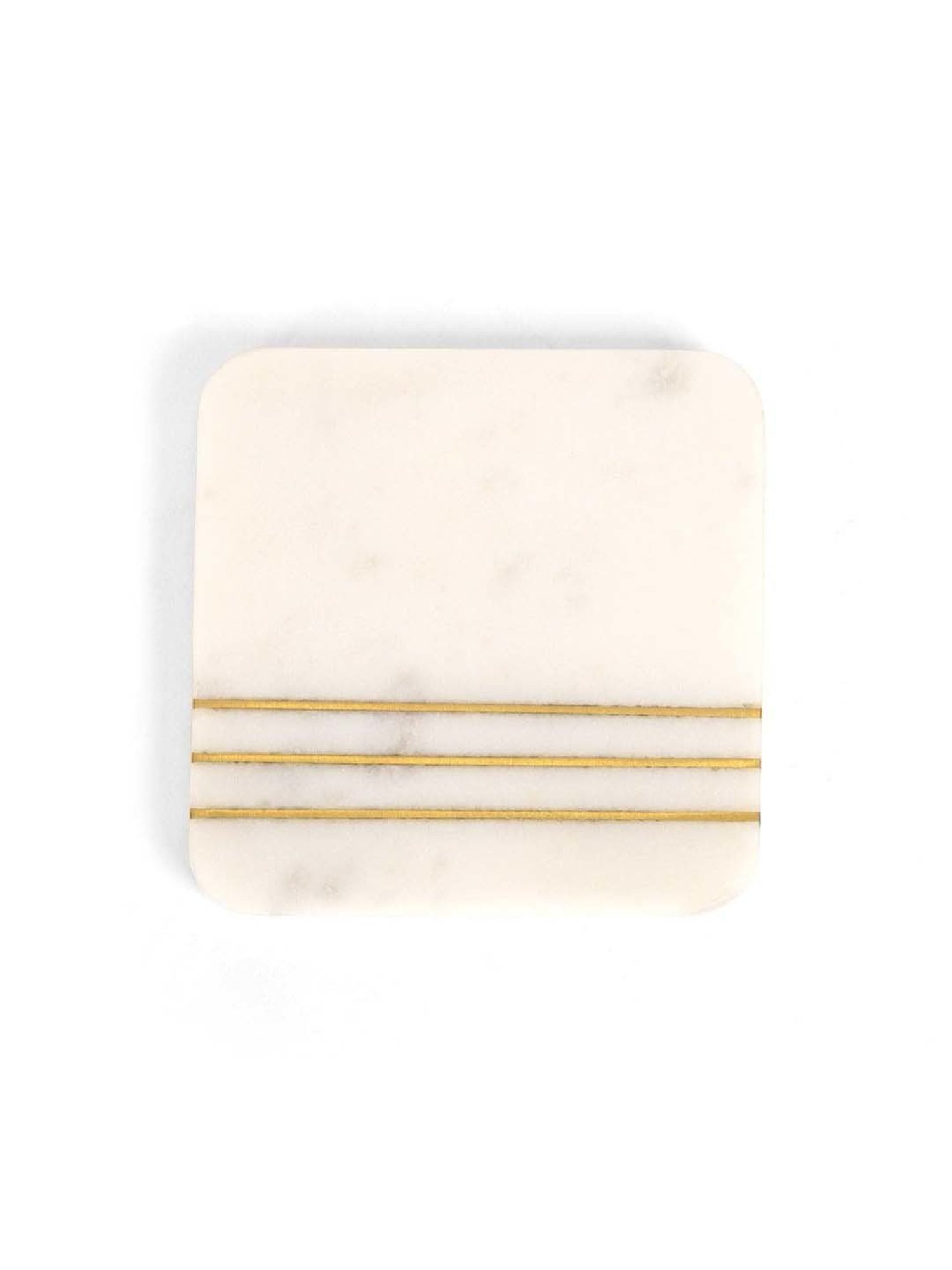 Home4U 'Sulivian' Off-White Marble Coaster - Set of 4