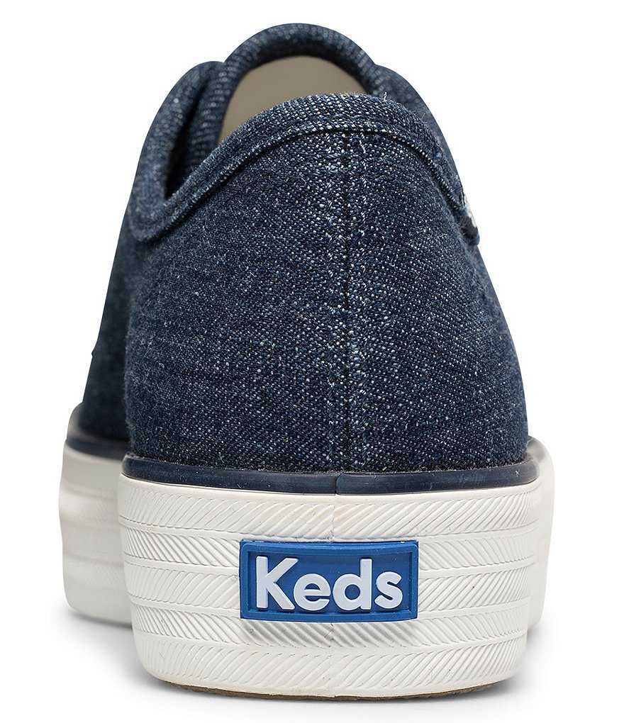 Keds Triple Kick Recycled Denim Lace-Up Platform Sneakers