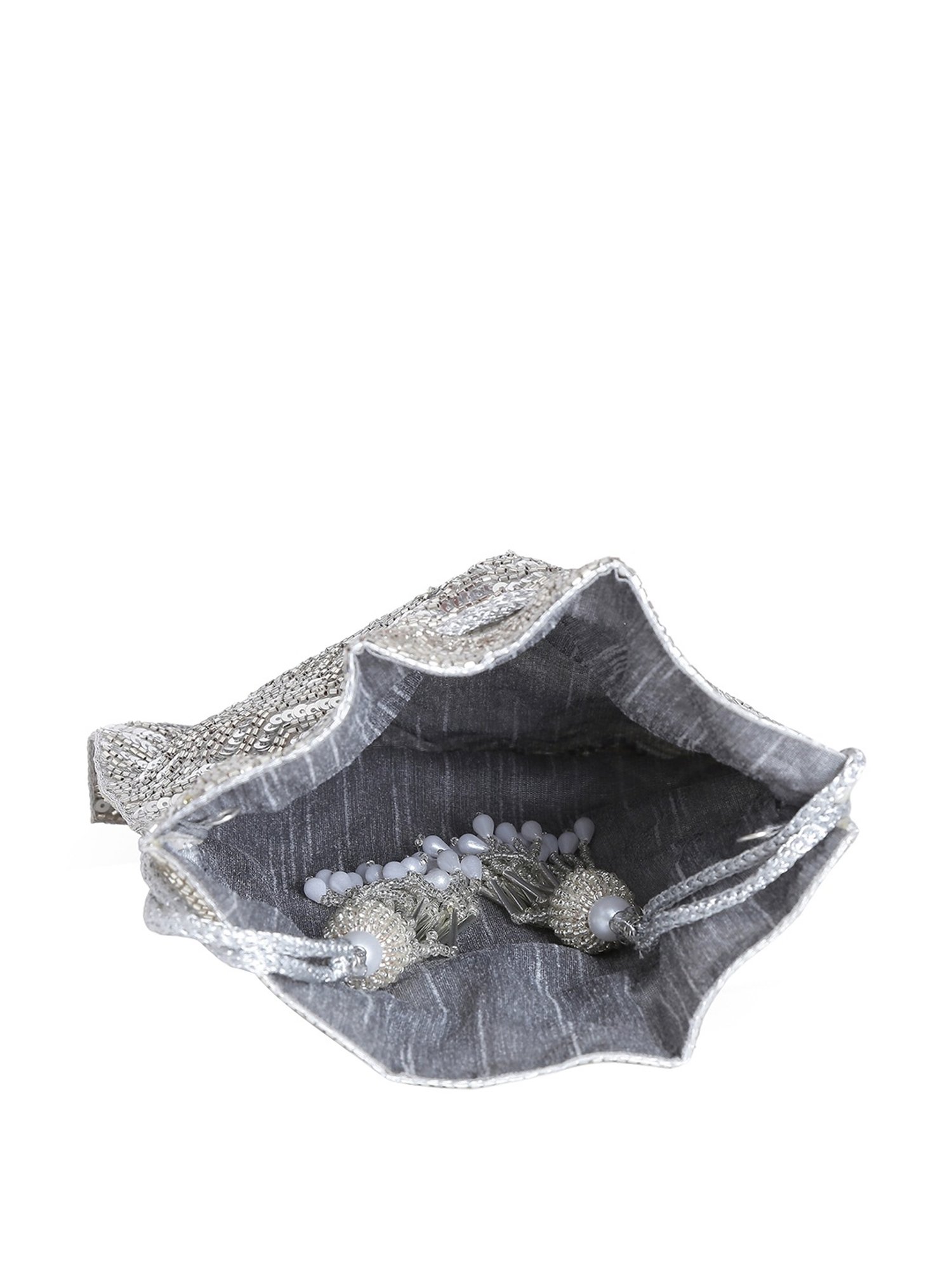 Tarini Nirula Grey Silk Potli