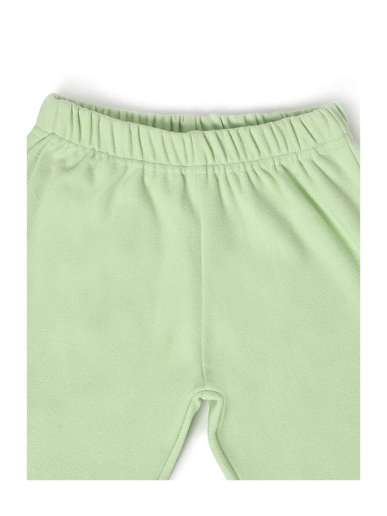 MiArcus Kids Light Green Solid Full Sleeves Thermal Top with Thermal Pants