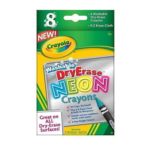 Crayola Dry Erase Neon Crayons 8/Pkg-