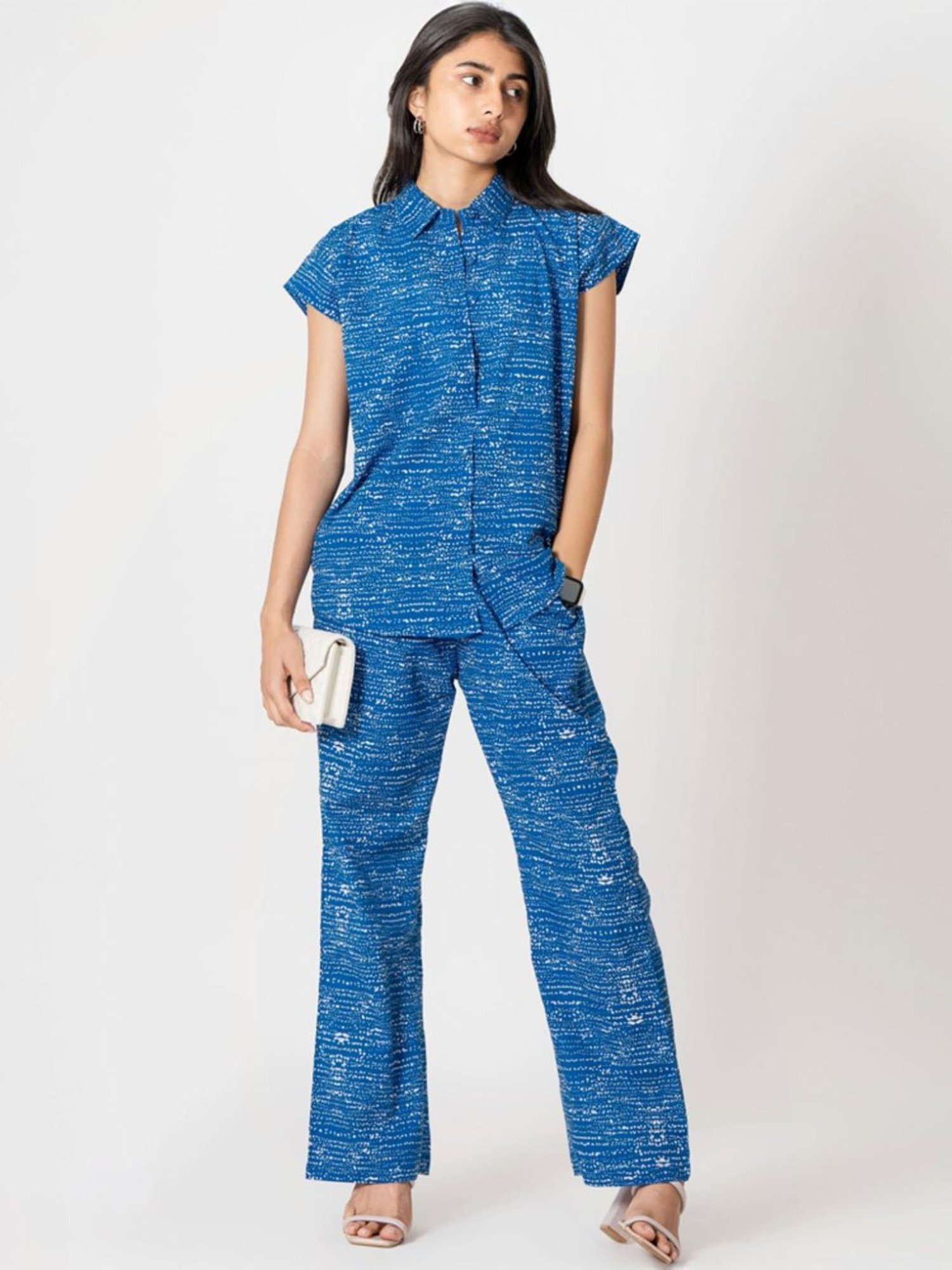 Kameez by Pooja Blue Capsule 24 Digital Print Cotton Shirt and Pant Co-ord Set