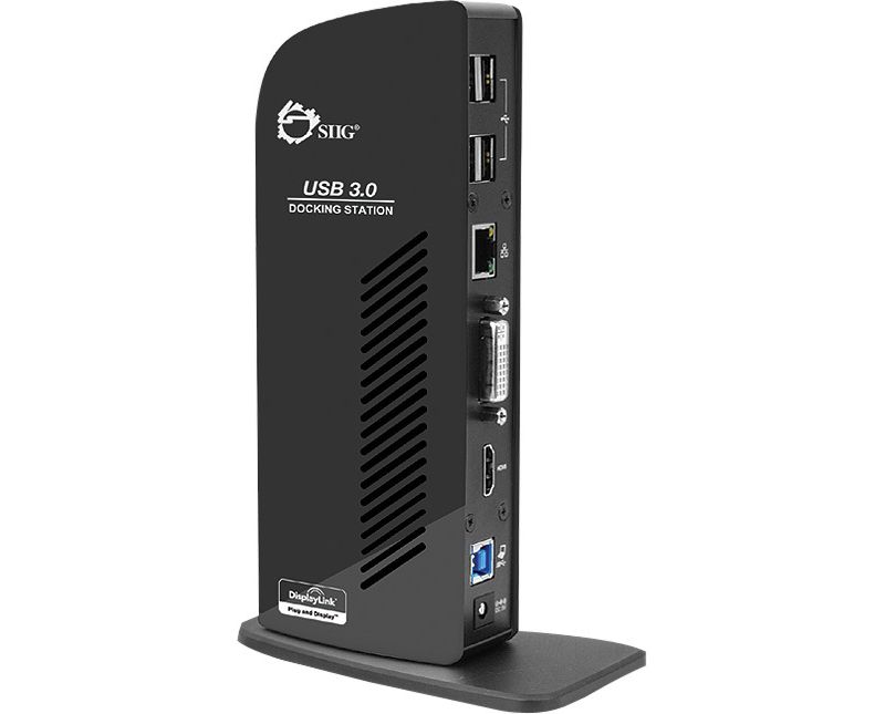 SIIG USB 3.0 Dual Head Docking Station - 6 x USB Ports - Network (RJ-45) - HDMI - DVI