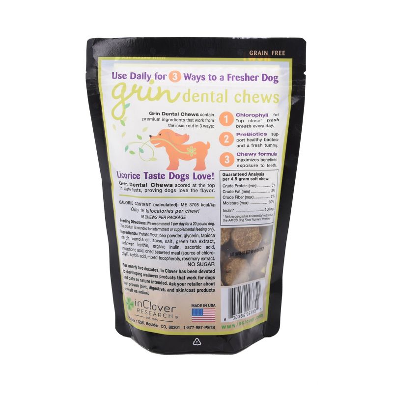 InClover Grin Dental Health Soft Chews For Dogs - 15oz