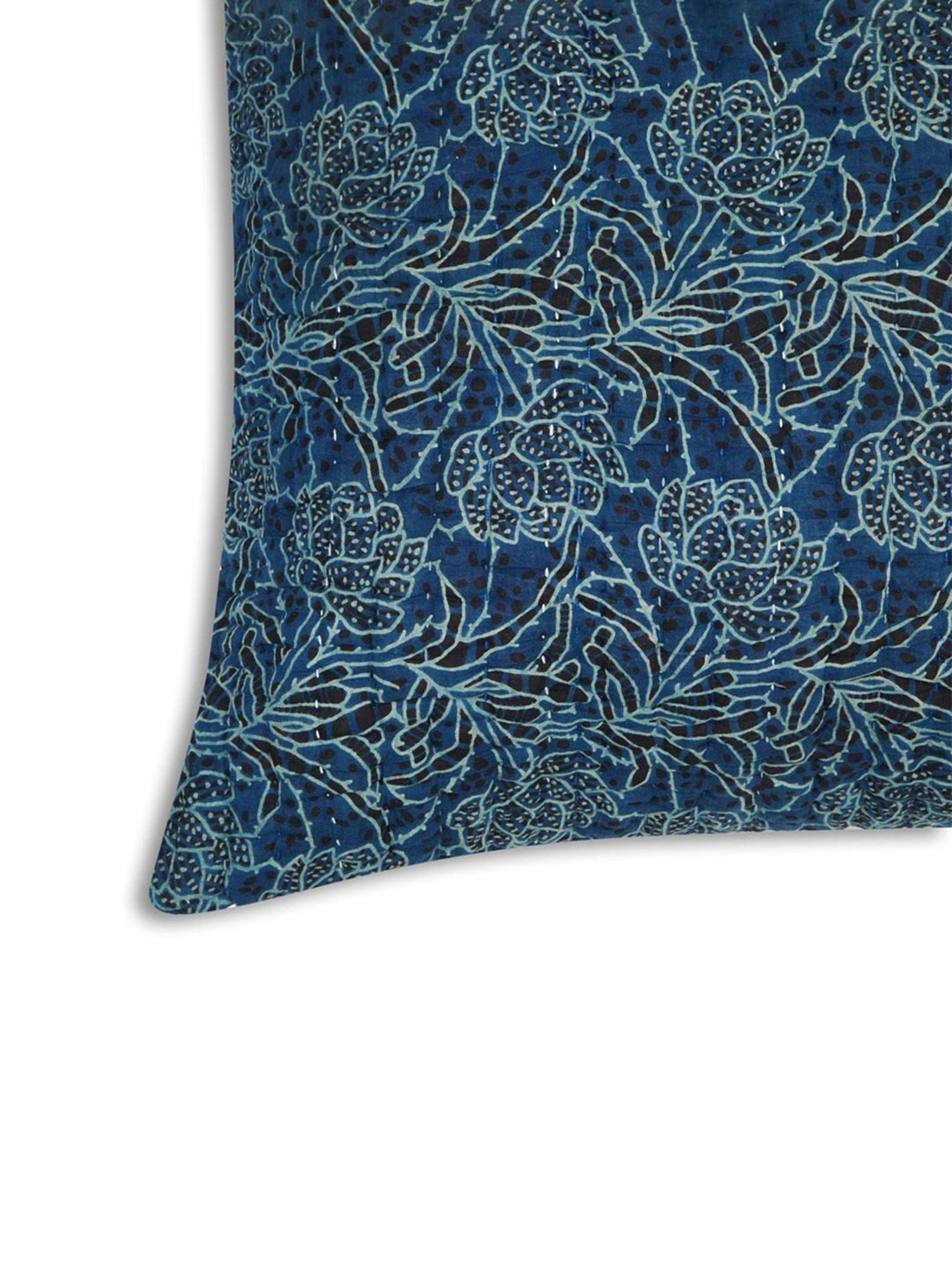 Fabindia Indigo Cotton 172 TC 65 GSM Abhinita Ajrakh Cushion Cover