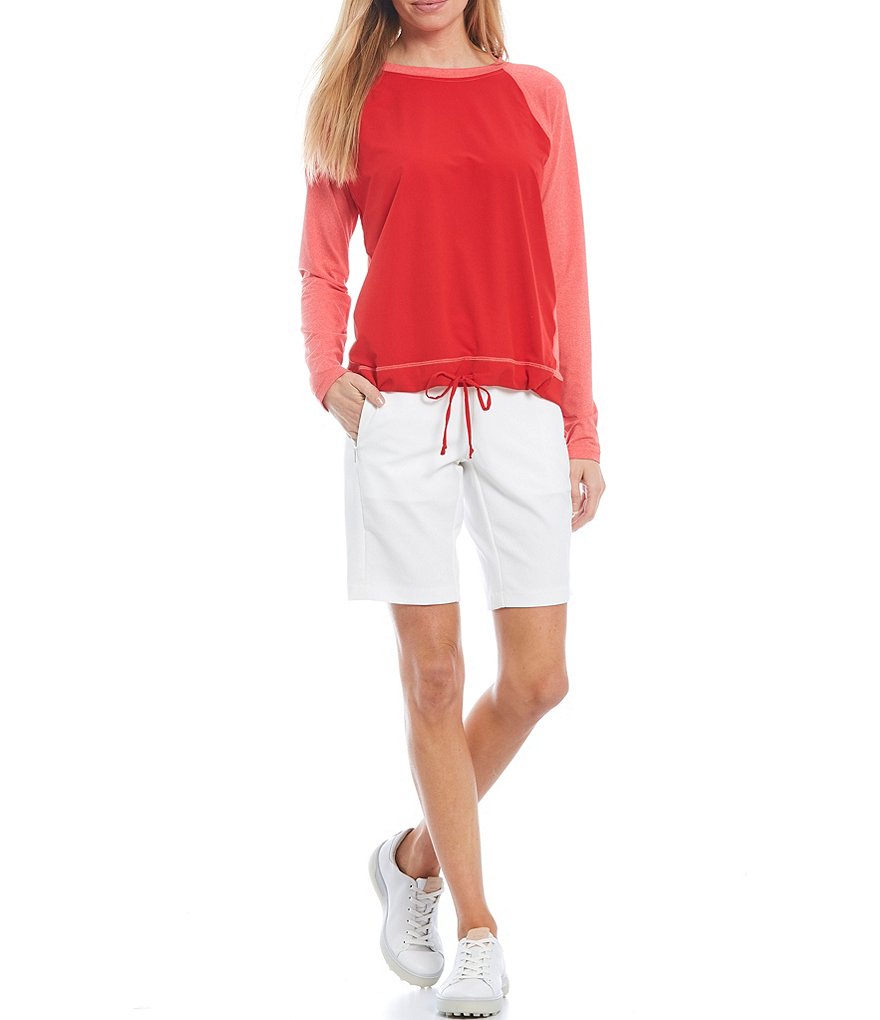 Cutter & Buck Response Lightweight Round Neck Long Raglan Sleeve Hybrid Pullover Windbreaker