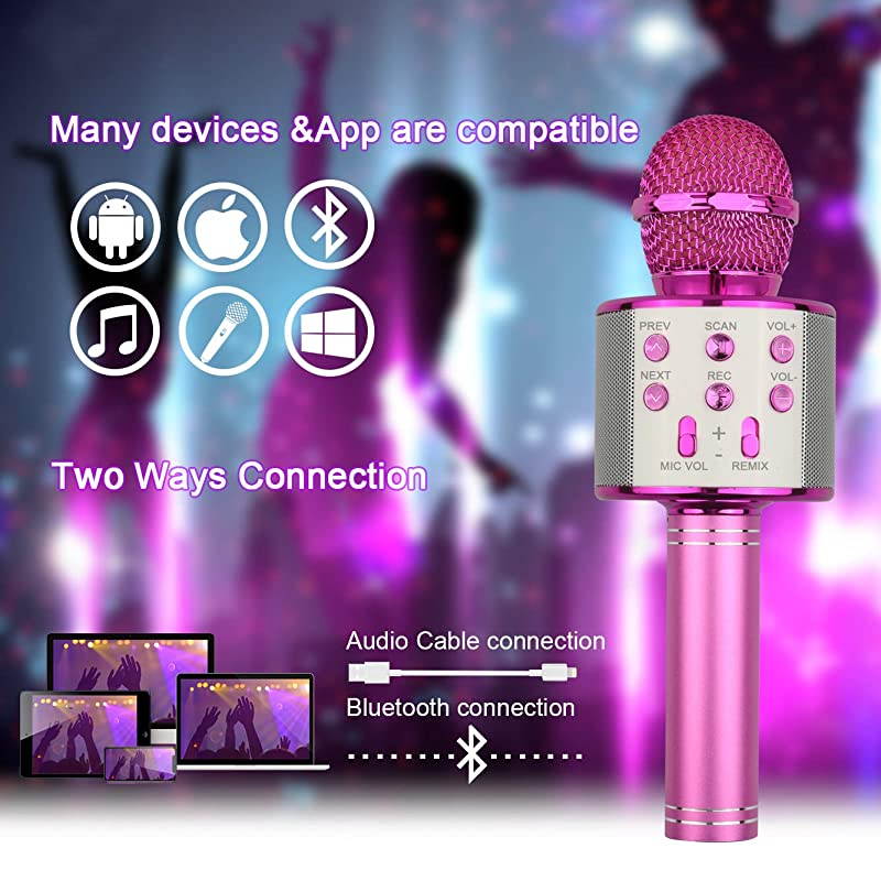 Birthday Gifts for 412 Year Old Girls  Wireless Karaoke Microphone Toys for 612 Year Old Girls Kids Birthday Party Gift for Girls Age 412