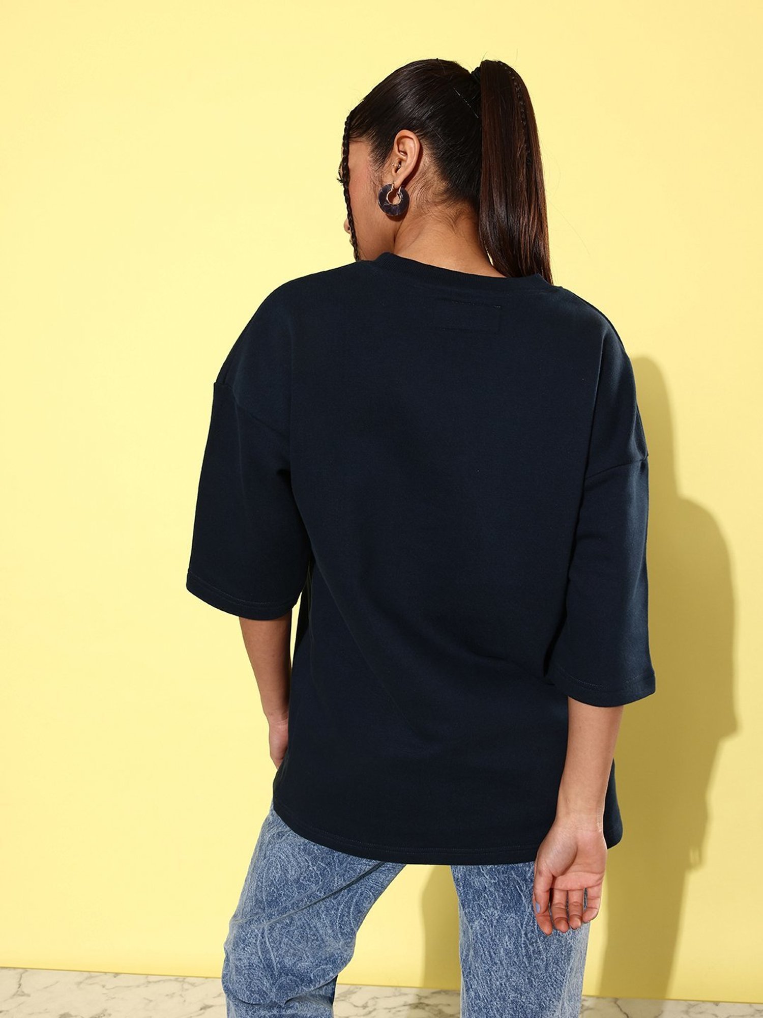 Difference of Opinion Navy Fleece Oversized Sweatshirt