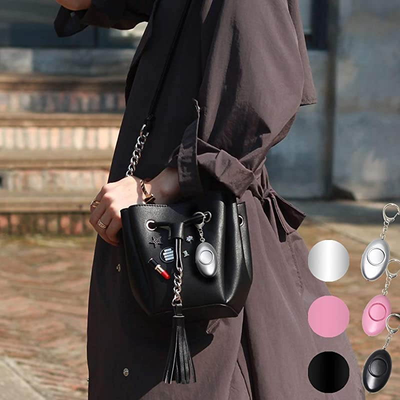 Personal Alarm Siren Song,  125dB Emergency Safesound Personal Alarm - Instant Thief & Attacker Deterrance with LED Light for Women Kids and Elders - Silver