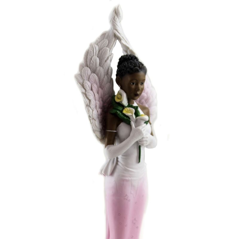 Black Art 11.75" Easter Lilly Angel Religious Wings Heavenly  -  Decorative Figurines
