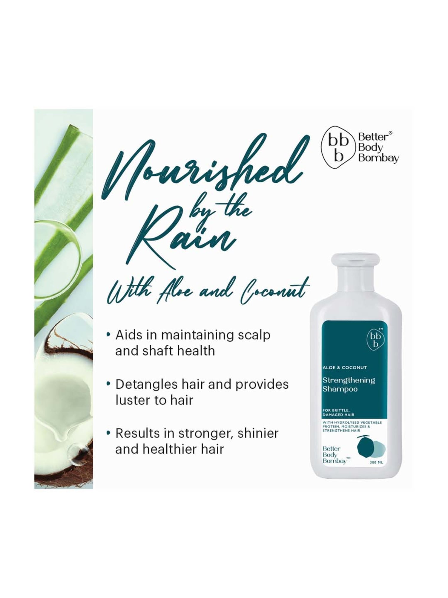 bbb Better Body Bombay Aloe & Coconut Strengthening Shampoo - 300 ml