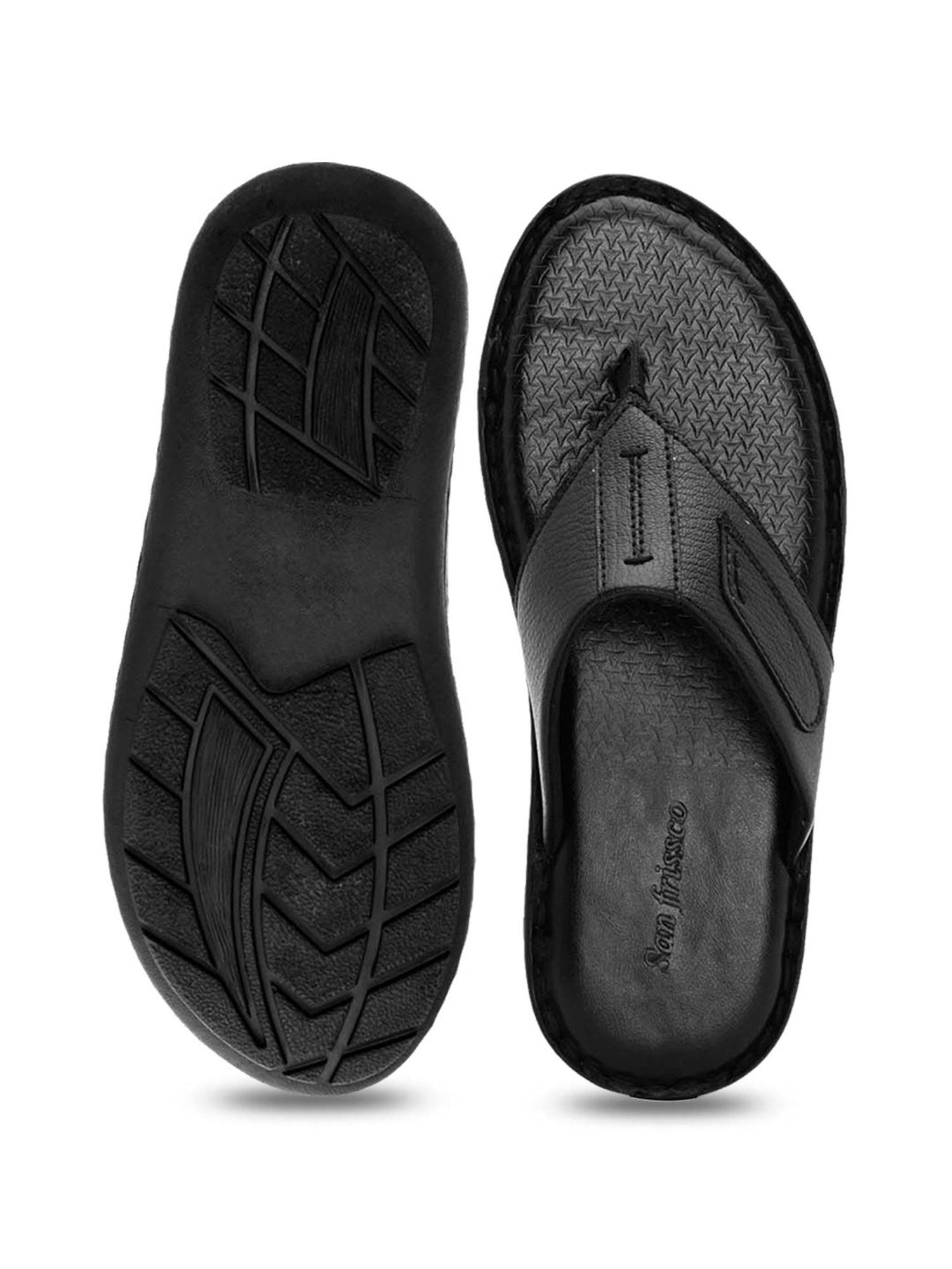 San Frissco Men's Black Thong Sandals