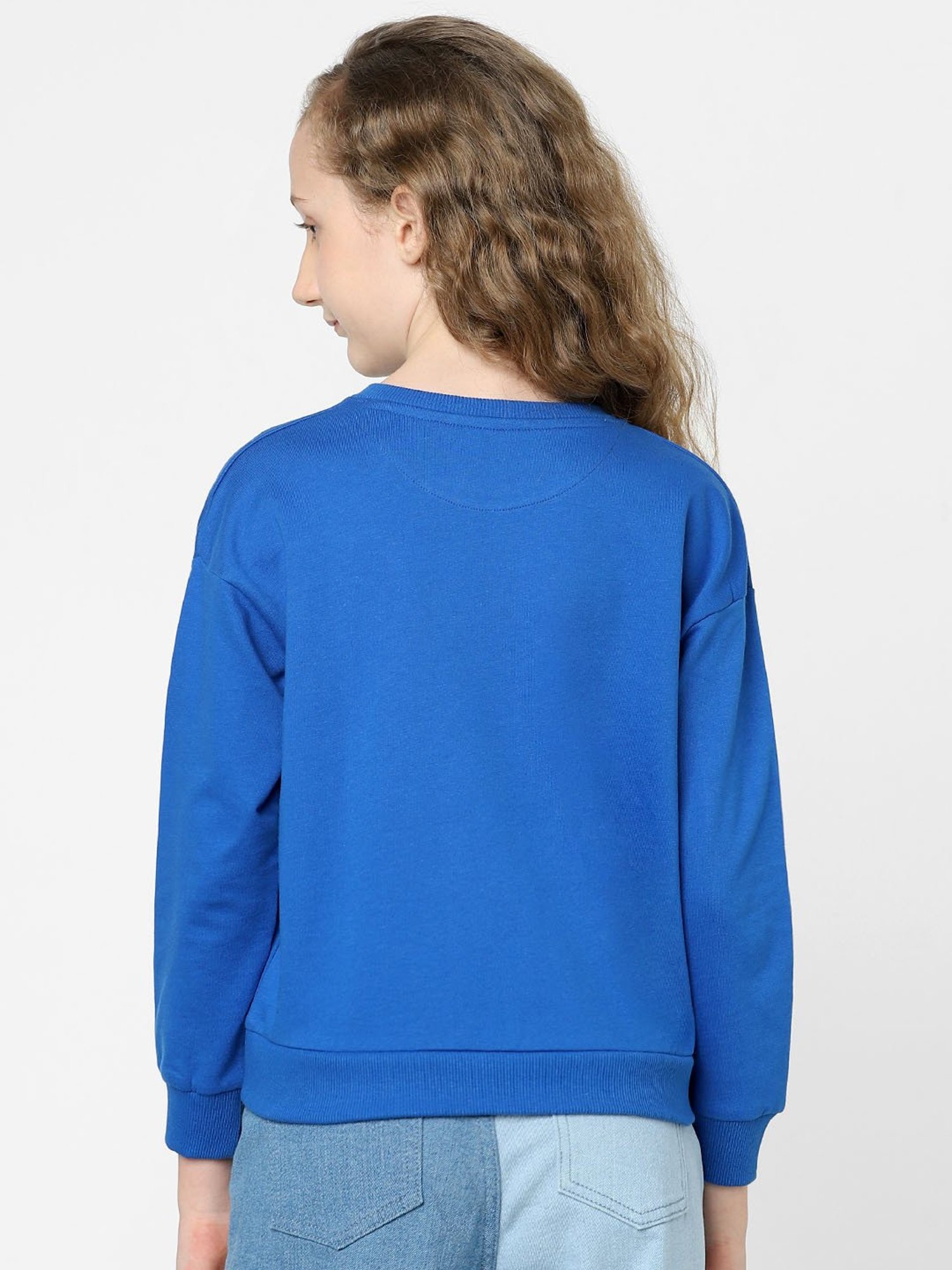 KIDS ONLY Royal Blue Graphic Print Full Sleeves Sweatshirt