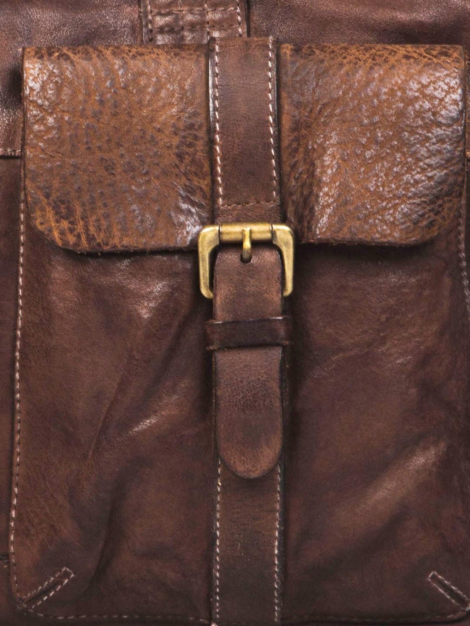 Art N Vintage Logan Brown Leather Solid Large Laptop Messenger Bag