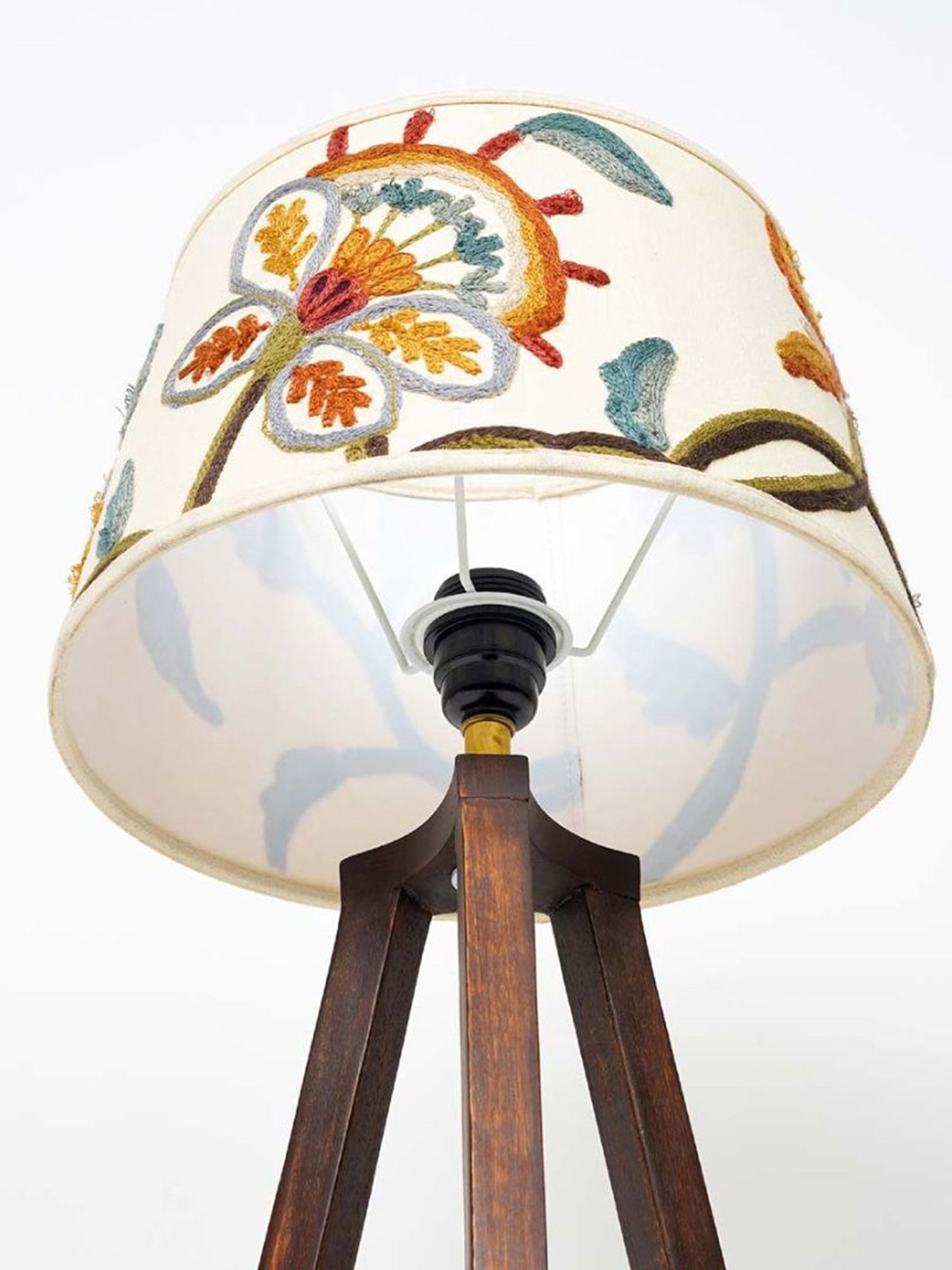 Kapoor Lamp Shades Honey & White Wood Griffith Tripod Casement Shade Table Lamp