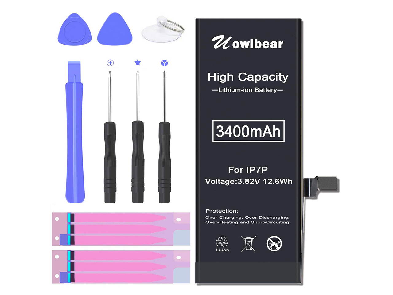 uowlbear Replacement Battery for iPhone 7 Plus A1661 A1784 A1785 3400mAh with Complete Replacement Kits 0 Cycle - High Capacity