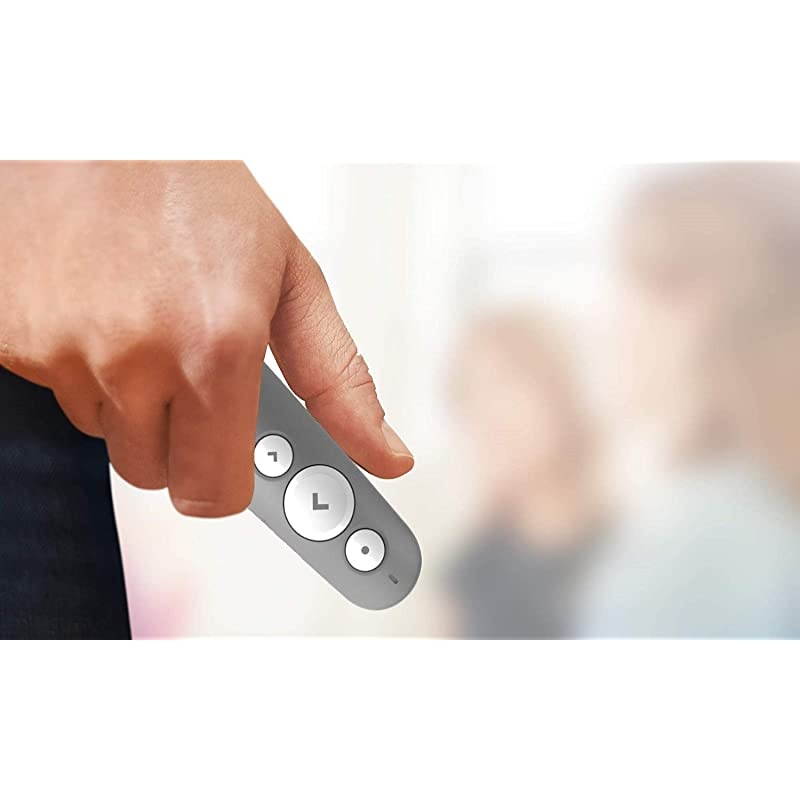 R500 Laser Presentation Remote MidGrey with Dual Connectivity Bluetooth or USB for PowerPoint Keynote Google Slides Prezi