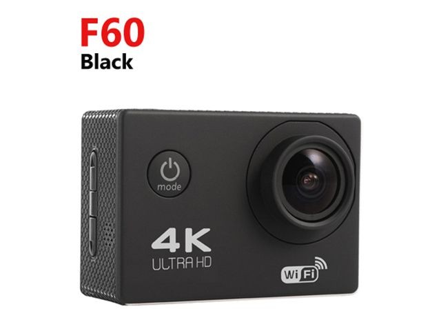 F60 Ultra HD 4K WiFi 1080P Action Camera DV DVR Sport 2.0inch LCD 170 Degrees Lens Waterproof Pro Camera Mini Camcorder Black Color