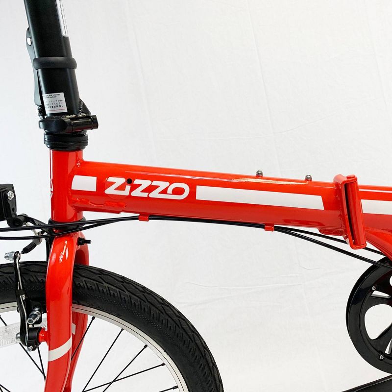 ZiZZO Ferro 7-Speed Steel 20" Folding Bike - Red