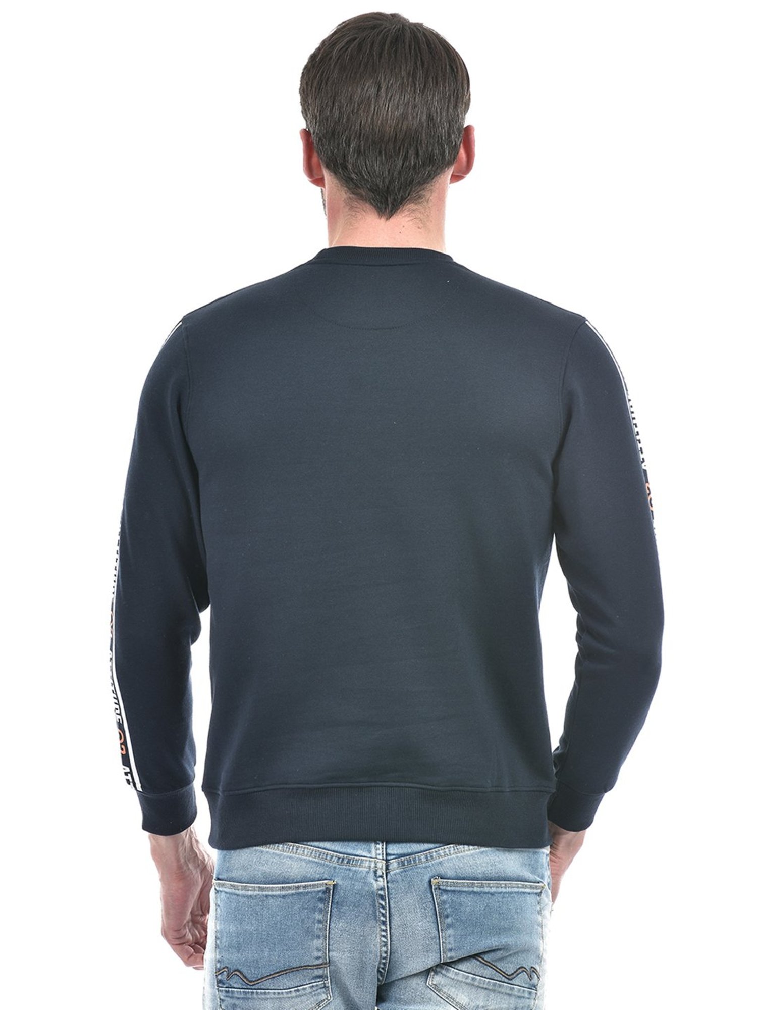 Integriti Dark Navy Regular Fit Printed Sweatshirt