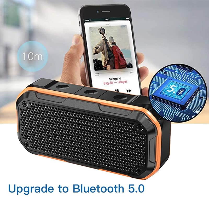 Bluetooth Speaker IPX7 Speaker Bluetooth Wireless Outdoor Portable Speakers TWS Stereo Rich Bass 12H Playtime with Microphone for Shower Bath Pool Boat Beach Home Party Travel