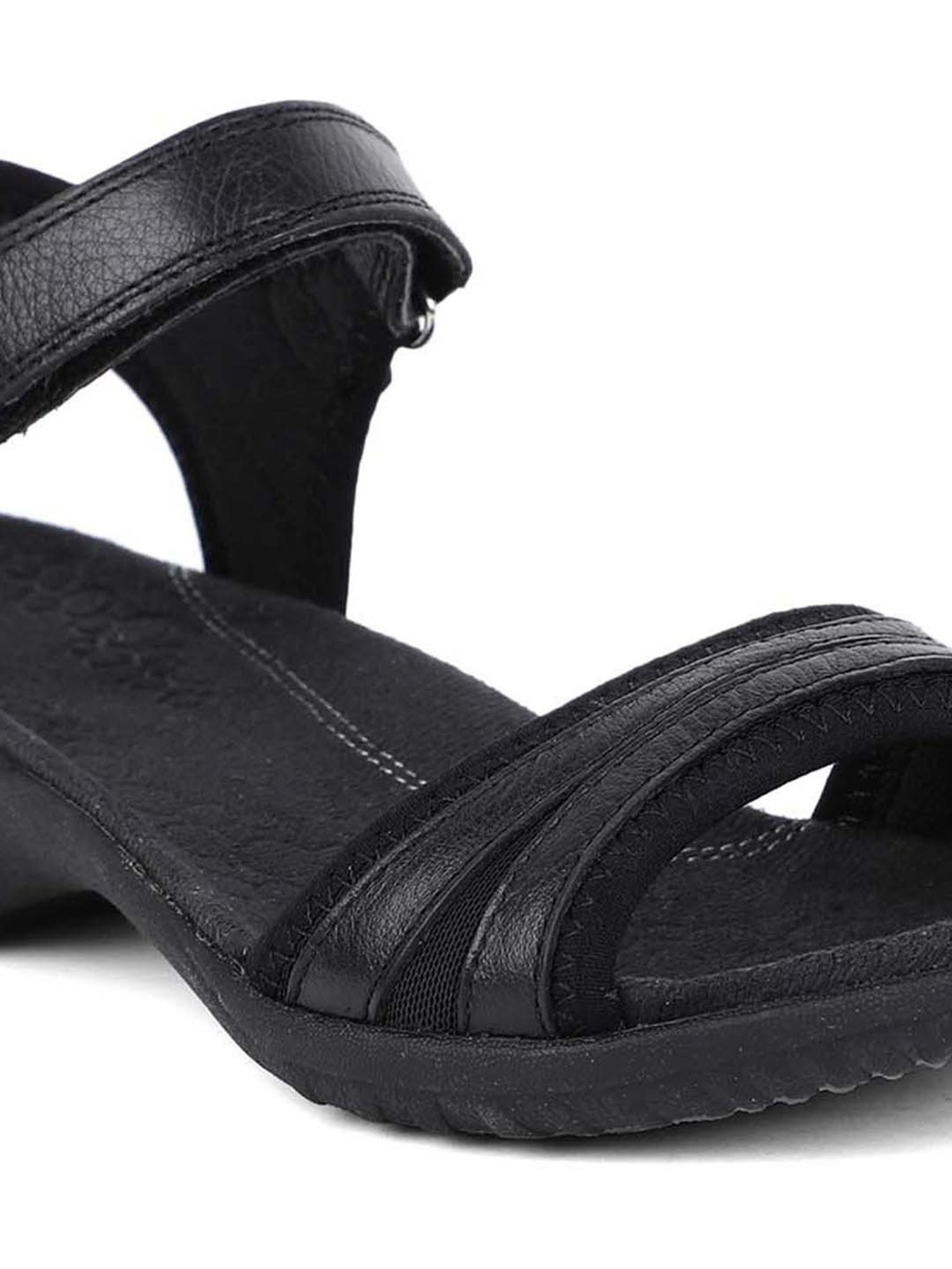 Hush Puppies by Bata Women's Black Ankle Strap Wedges