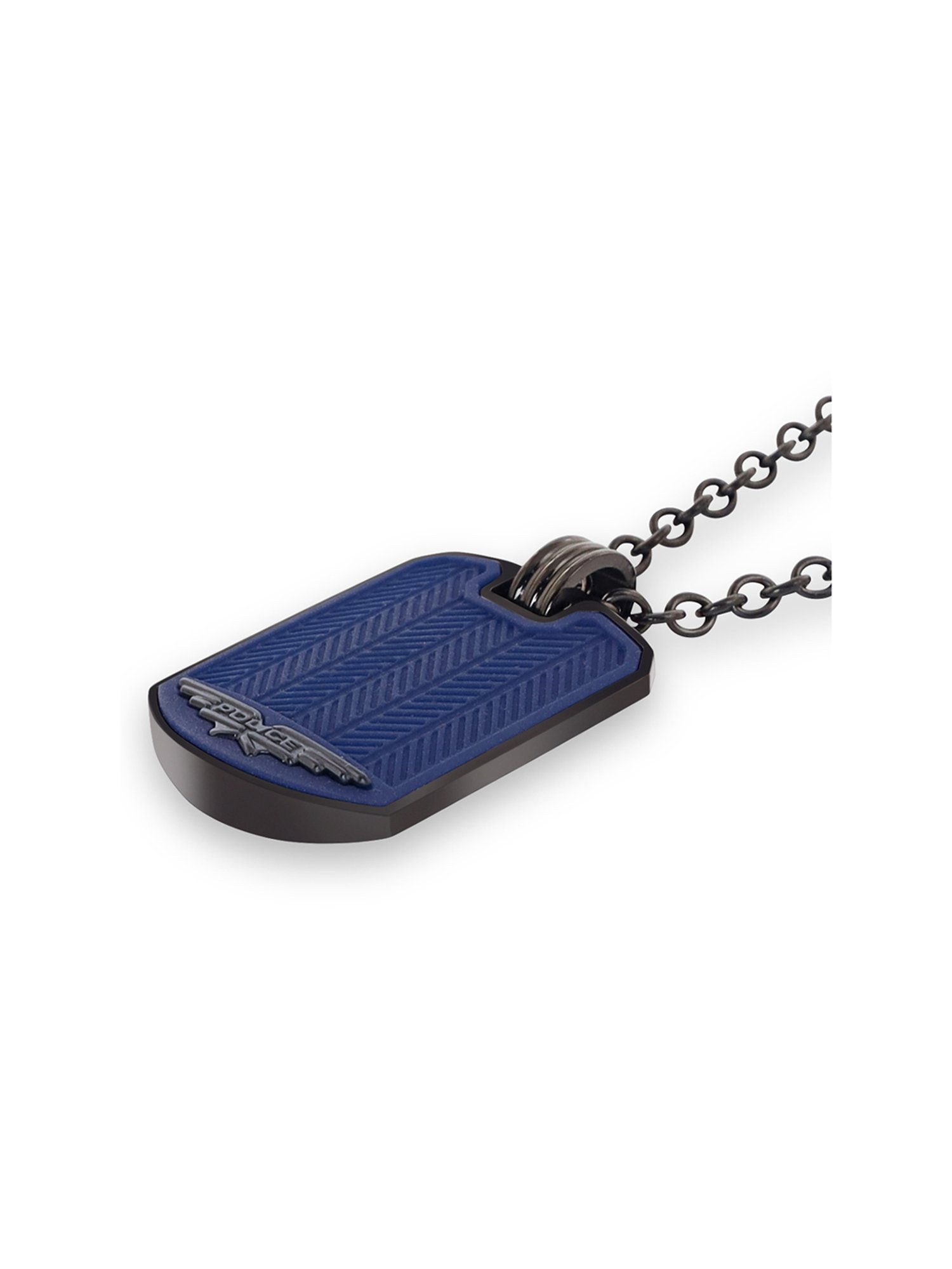 Police Black-Plated Onset Necklace for Men