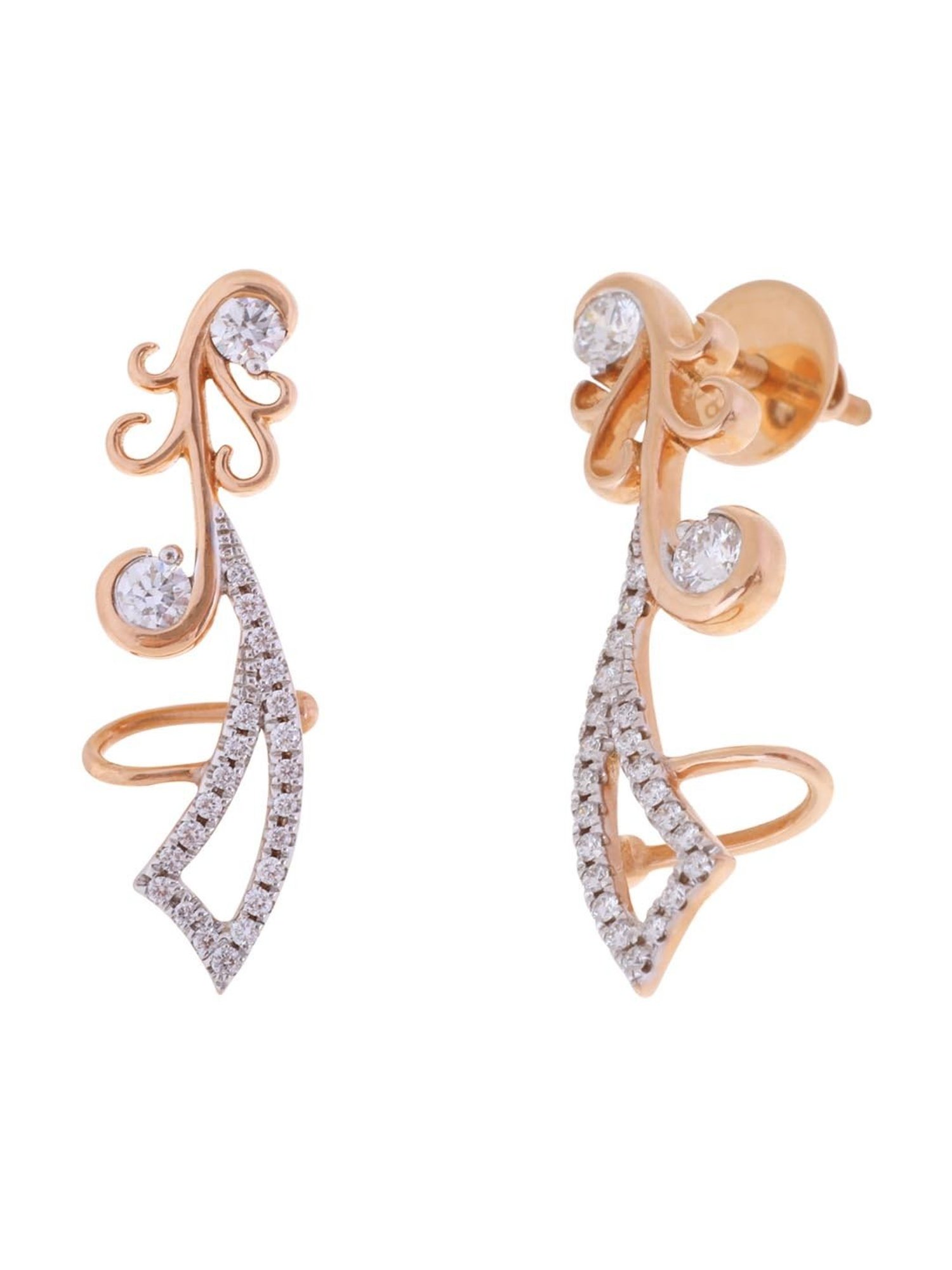 CKC 18k Gold & Diamond Earrings for Women