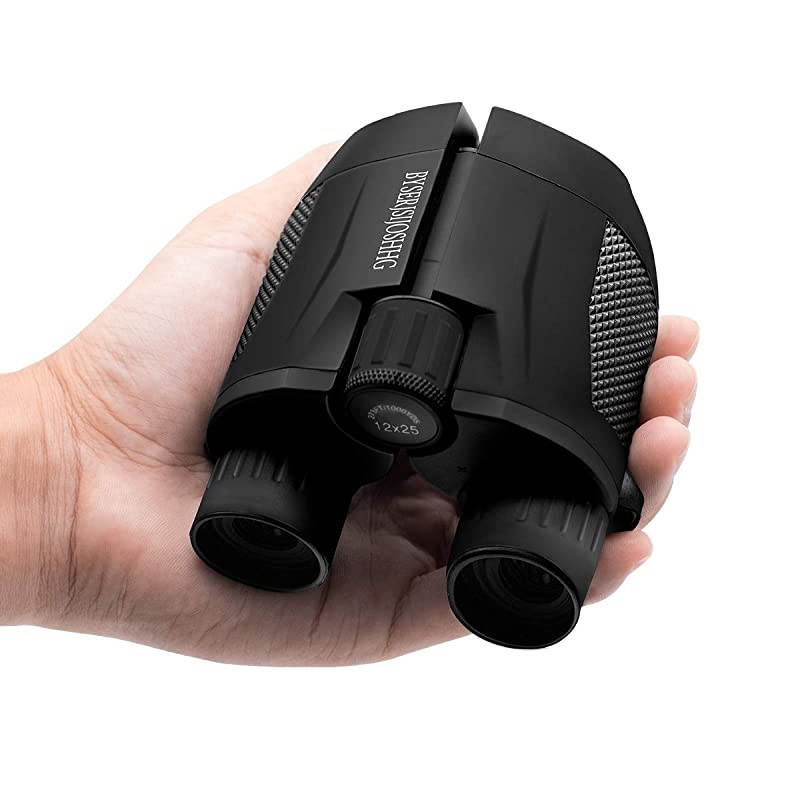 12x25 Compact Binoculars with Night Vision, High Powered Binoculars for Travel, Hunting, Bird Watching, Theater