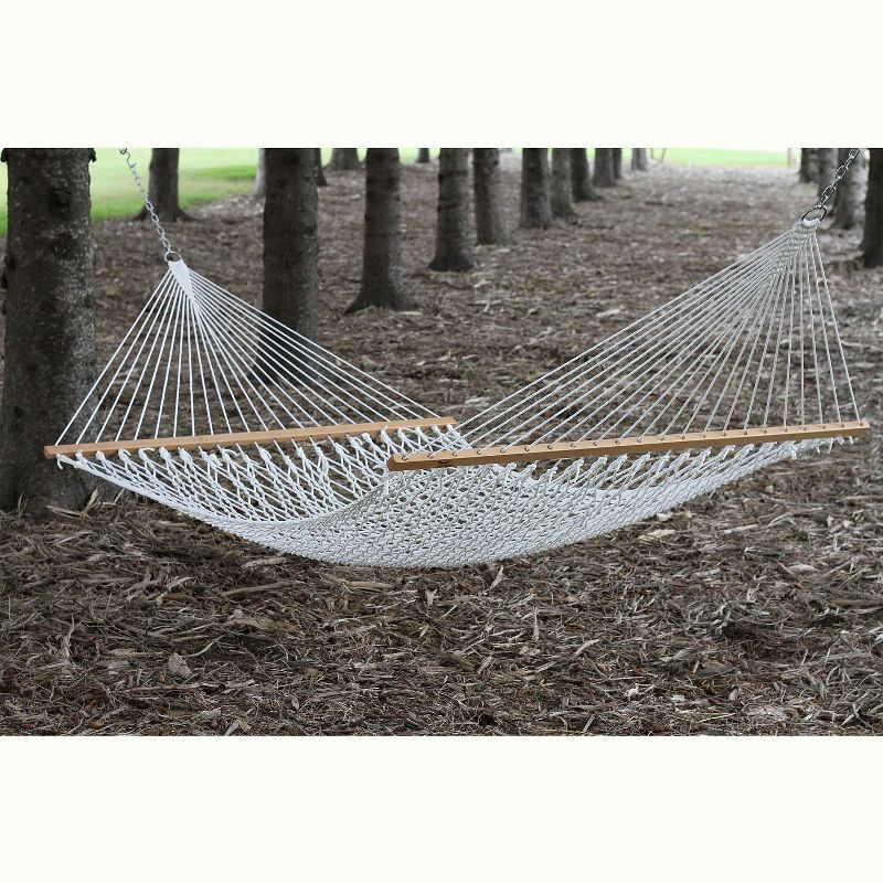 Vivere Double Polyester Rope Hammock in White