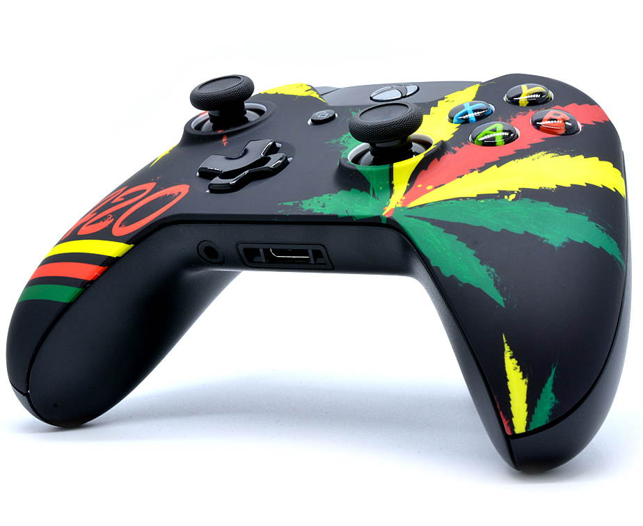 "420" Xbox One Rapid Fire Modded Controller for COD BO3, MW Remastered, Ghosts, Destiny, GOW 4, Battlefield 1: Quick Scope, Drop Shot, Auto Run, Sniped Breath, Mimic, More (3.5 mm jack)