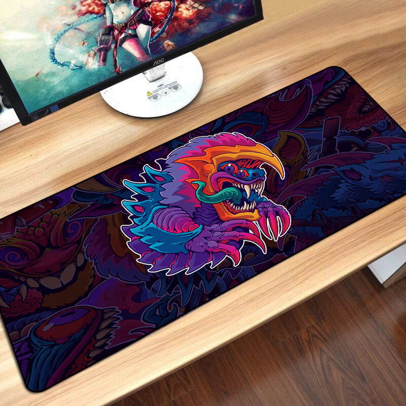HISPETECH 900X400mm Large Gaming Mouse Pad Computer Gamer CS GO Keyboard Mouse Mat Hyper Beast Desk Mousepad for Tablet PC Latop For Csgo Game Locking Edge Gaming Mouse Pad