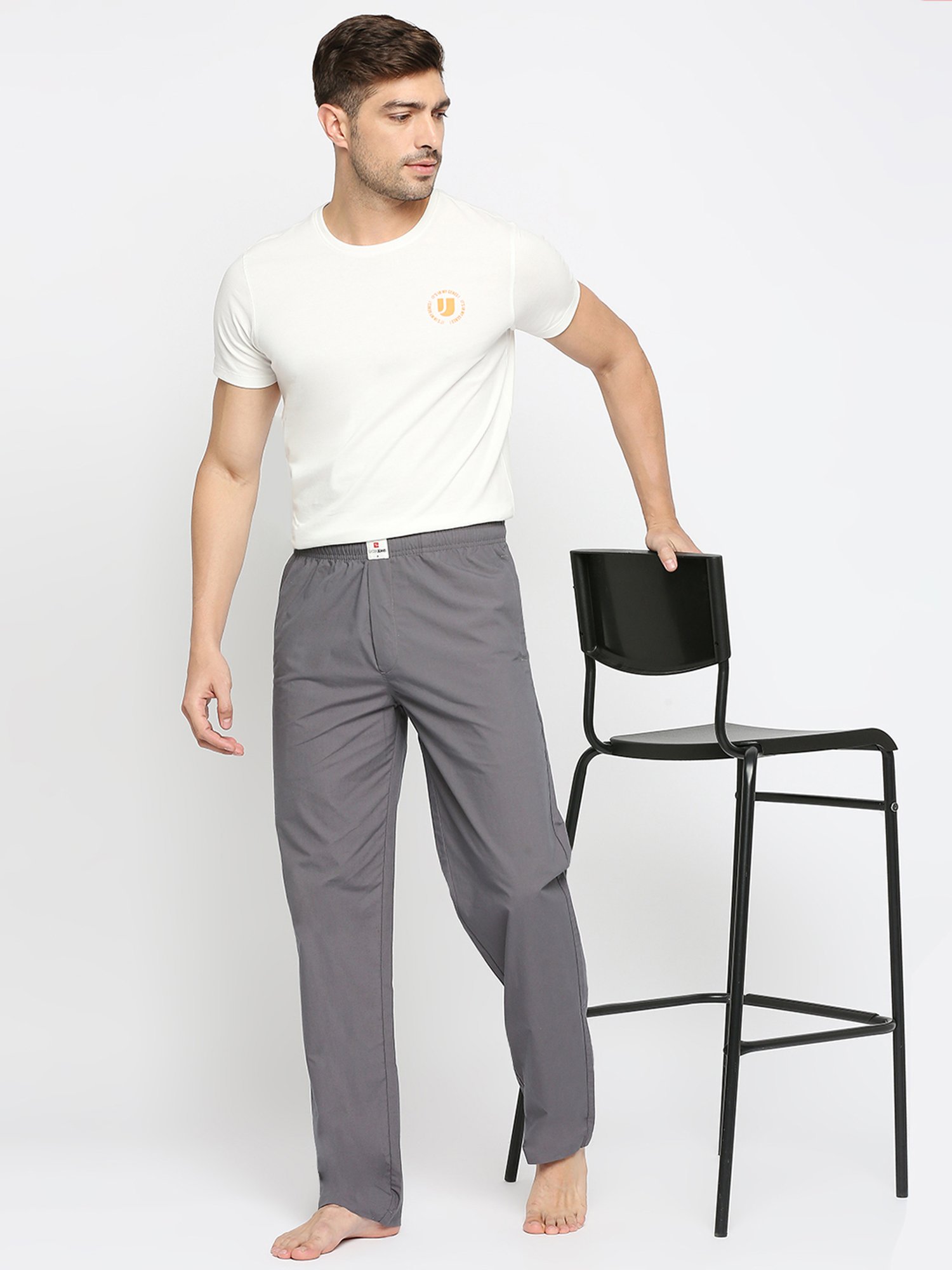 UnderJeans by Spykar Grey Regular Fit Trackpants