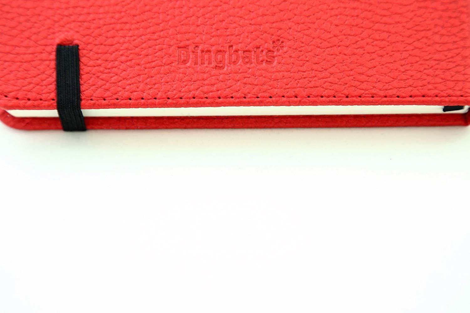 Dingbats Wildlife Medium A5+ (6.3 x 8.5) Hardcover Notebook - PU Leather, Micro-Perforated 100gsm Cream Pages, Inner Pocket, Elastic Closure, Pen Holder, Bookmark (Grid, Red Kangaroo)