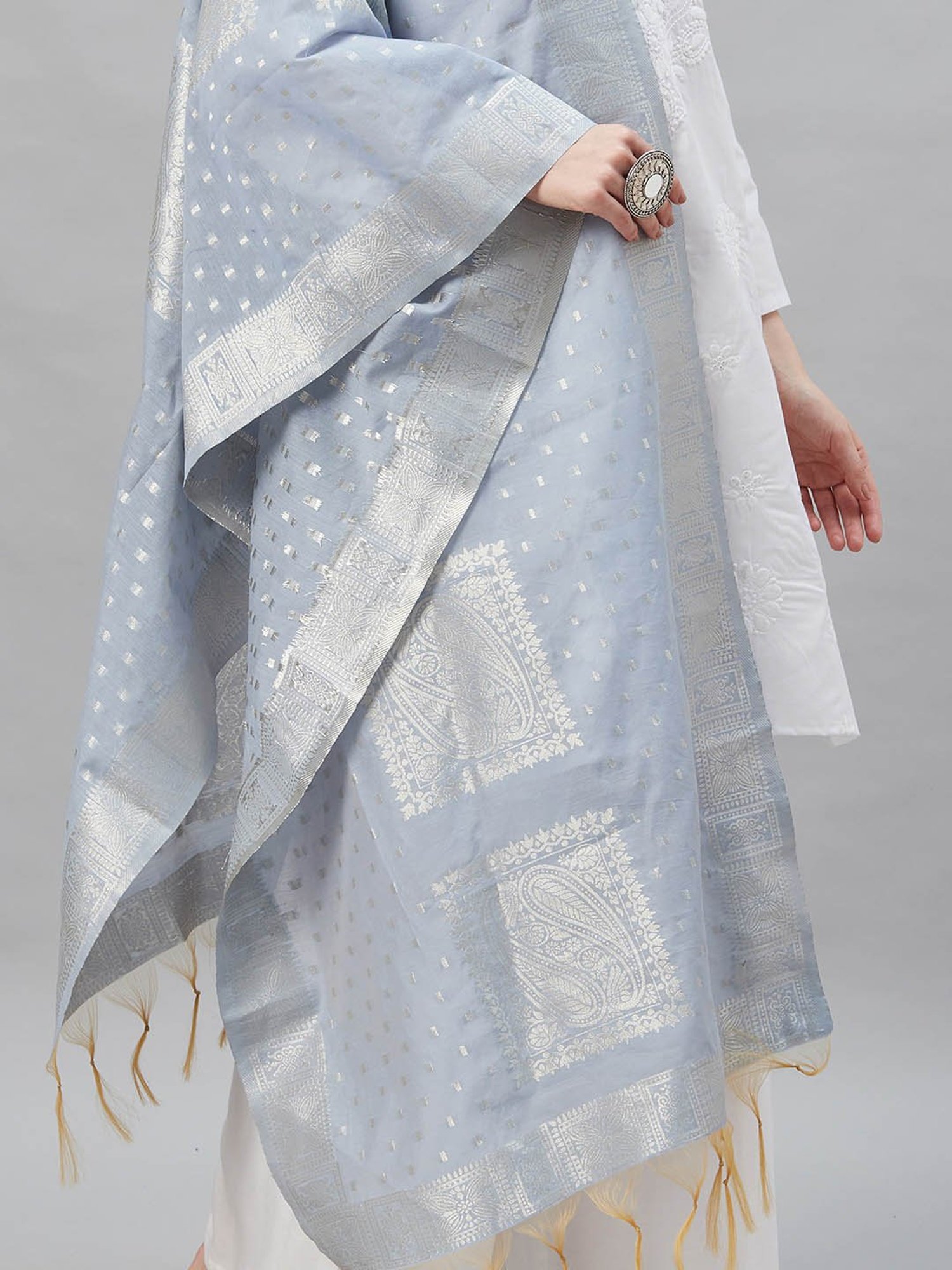 Indo Era Blue Dupatta