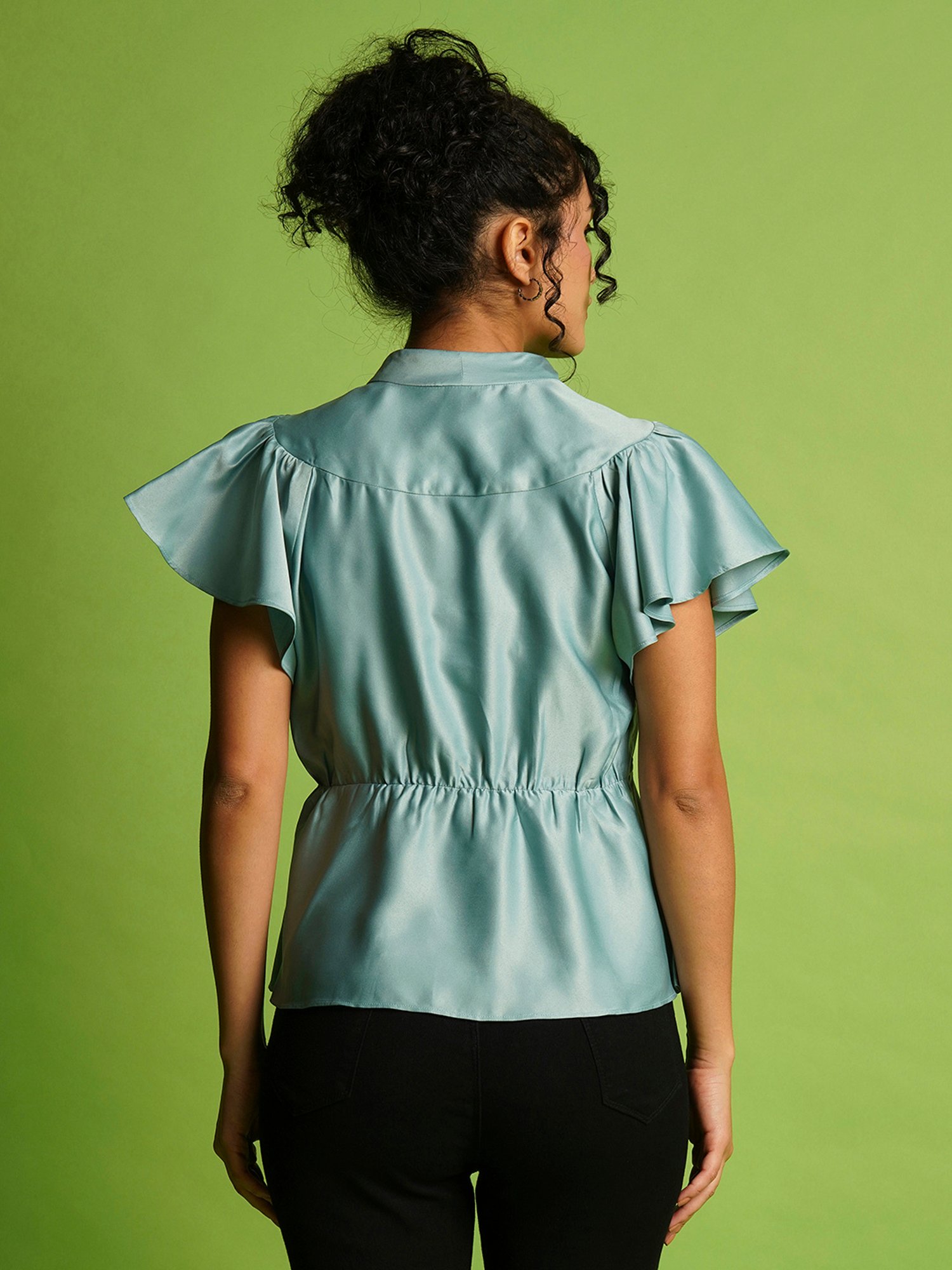 Globus Blue Regular Fit Peplum Top