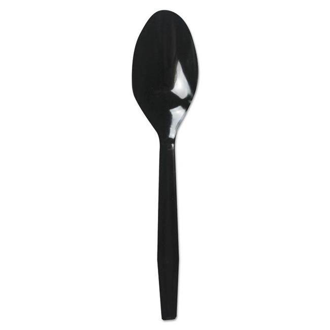 Boardwalk TEAMWPSBLA Mediumweight Polypropylene Cutlery Teaspoon - Black