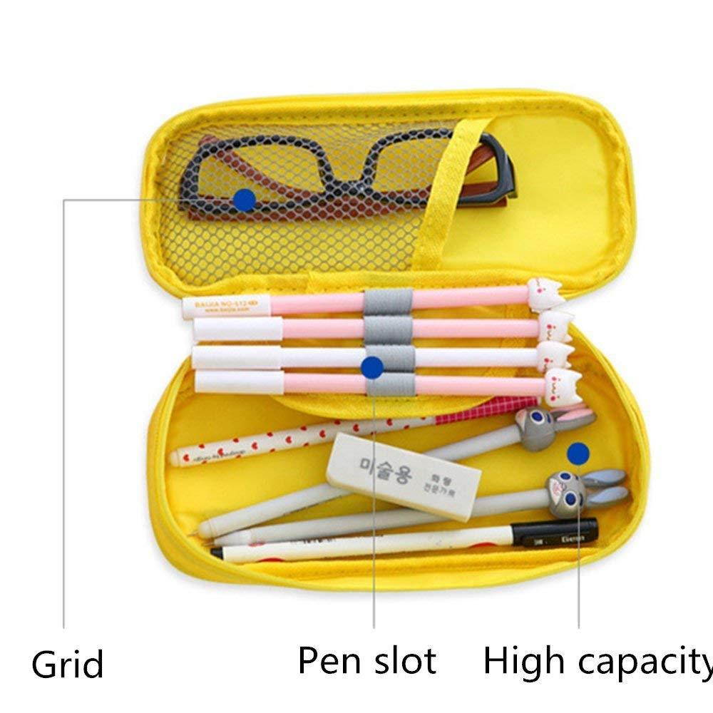 Funny liveContracted Candy Color Large Capacity Multifunction Pencil Case (yellow)