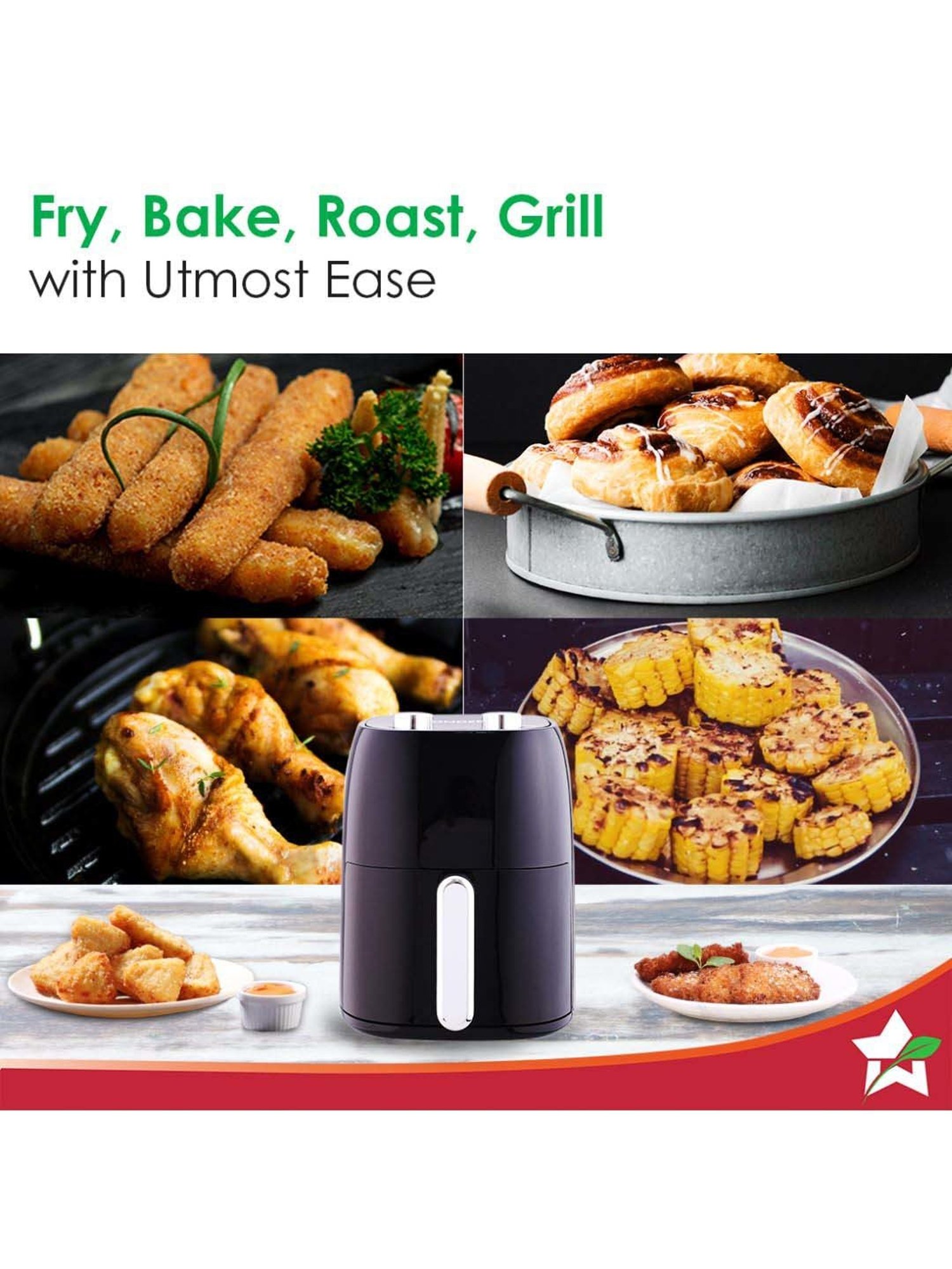 Prestige Nutrifry Black Plastic Electric Digital Touch Airfryer 4.5L