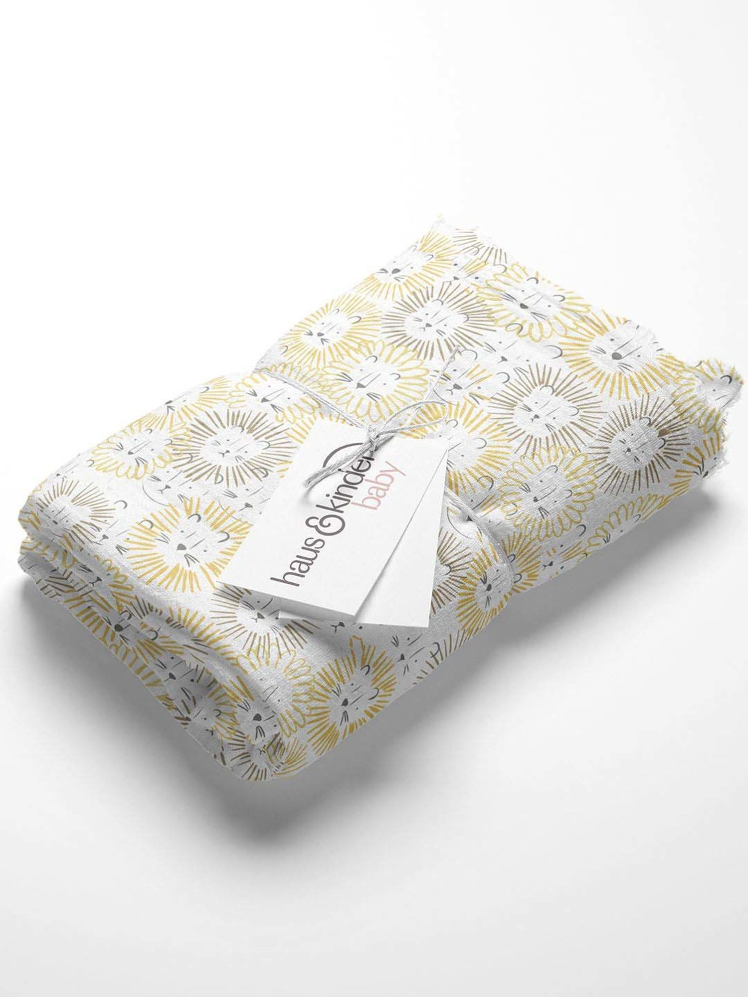 Haus & Kinder Kids Off-White & Yellow Cotton Printed Swaddle (Pack of 2)