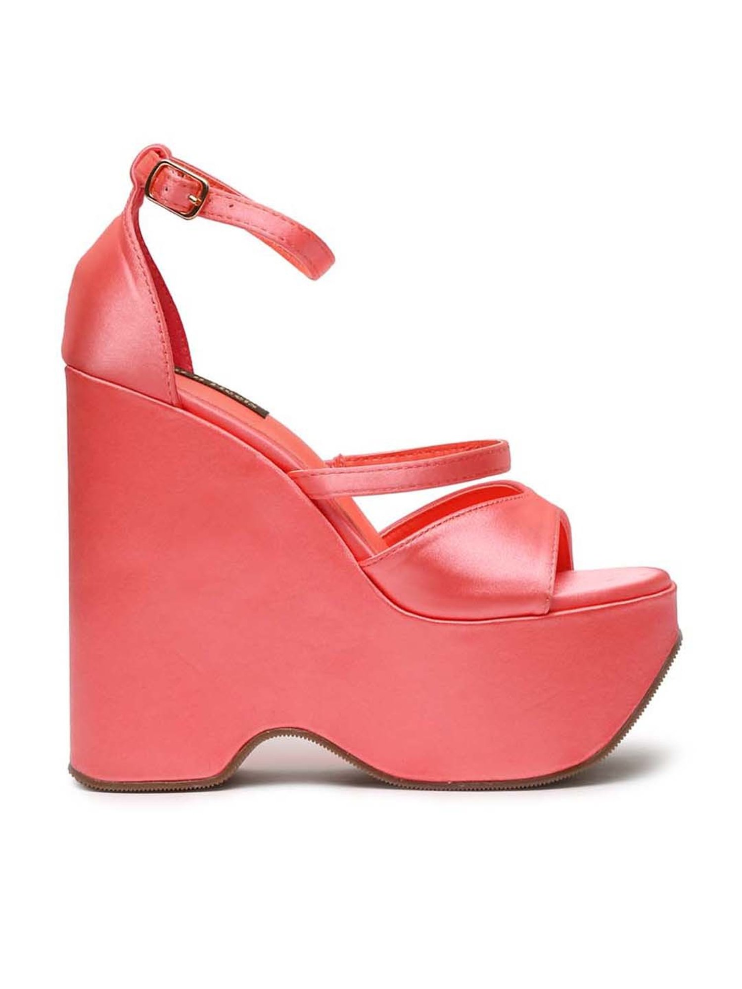 Flat N Heels Women's Fuchsia Ankle Strap Sandals