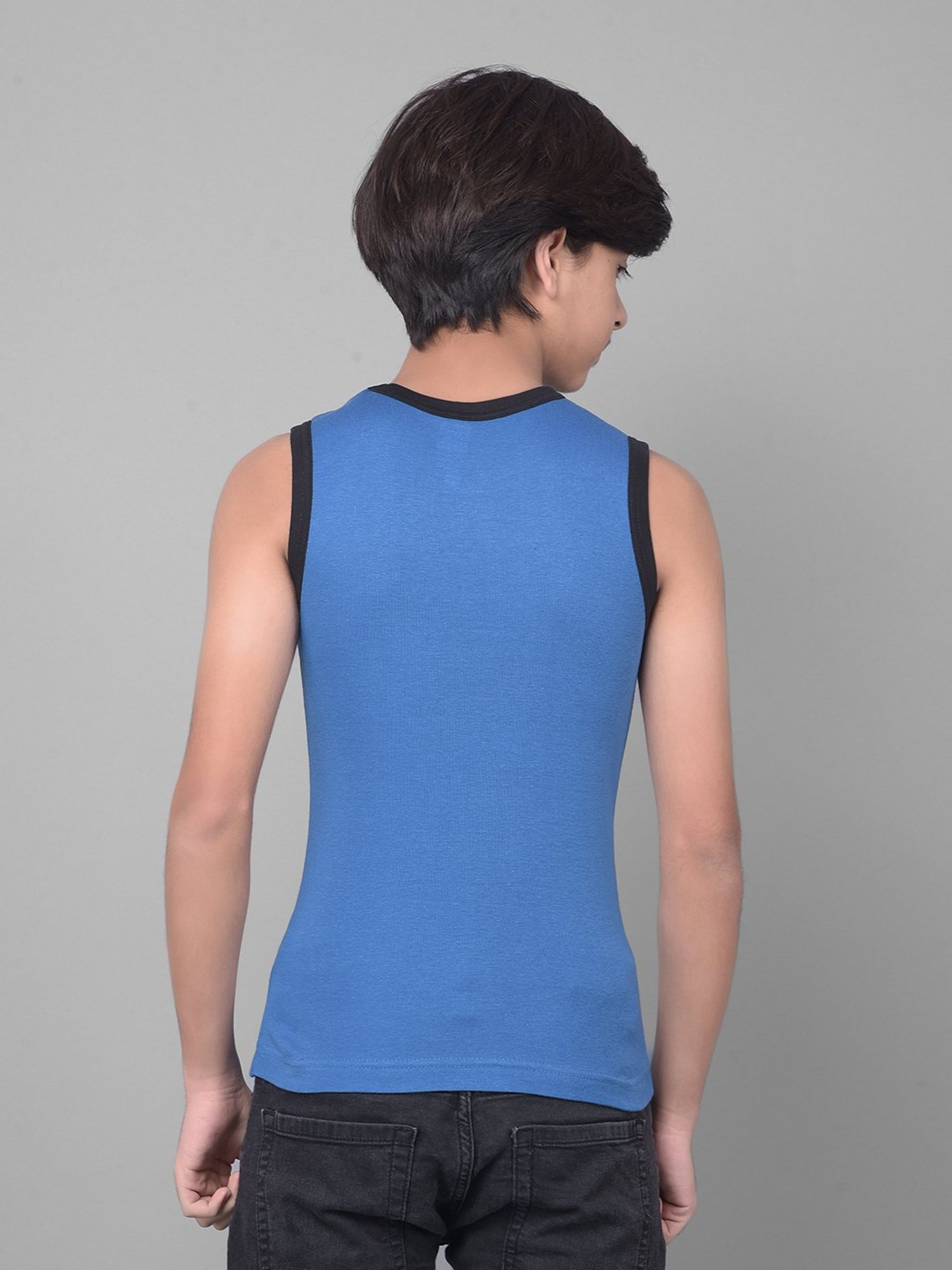 Dollar Bigboss Boys Multicolor Solid Vest (Pack Of 3)